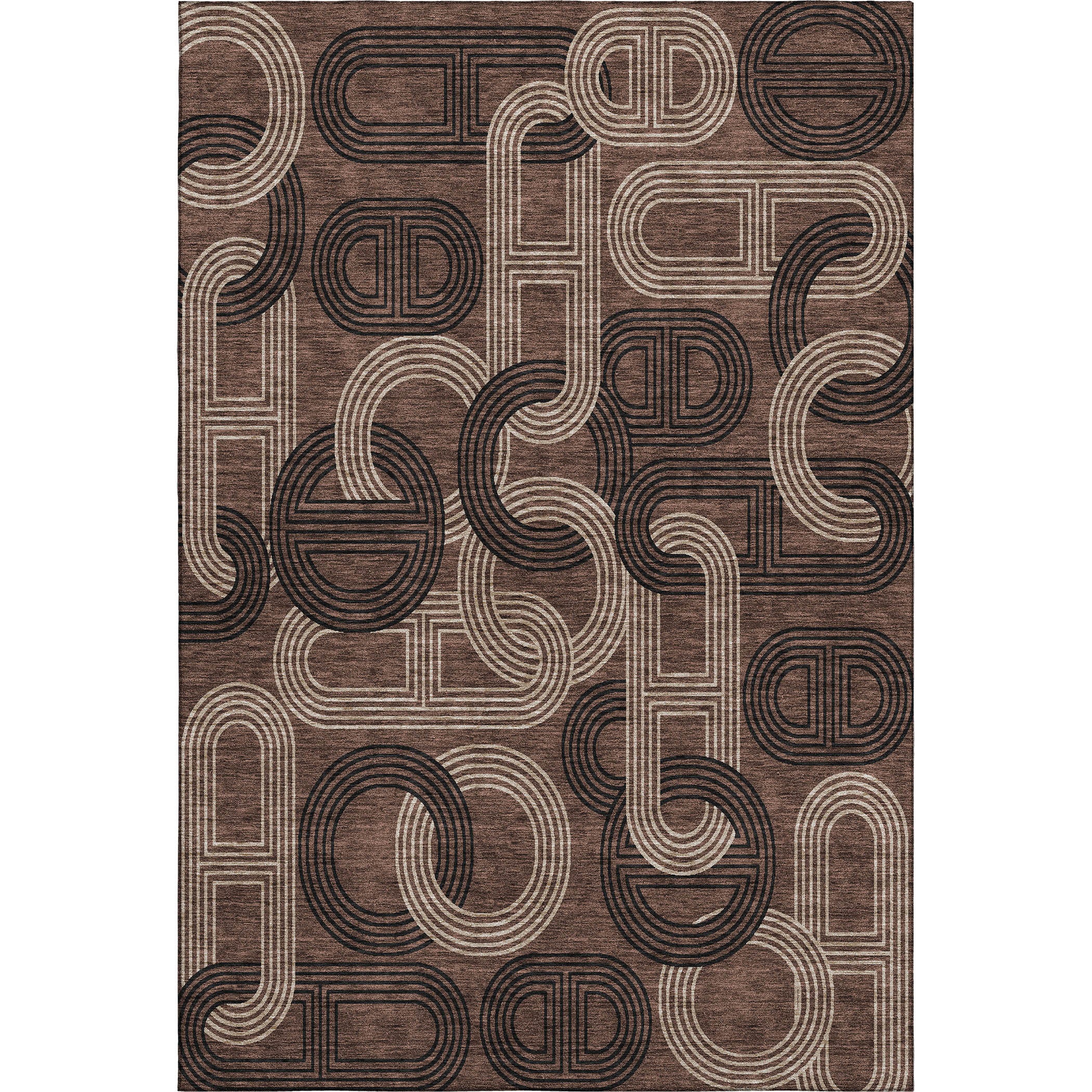 Bruges Machine Washable Transitional Chocolate Brown Rug 2'6" x 3'10" #shape_Rectangle