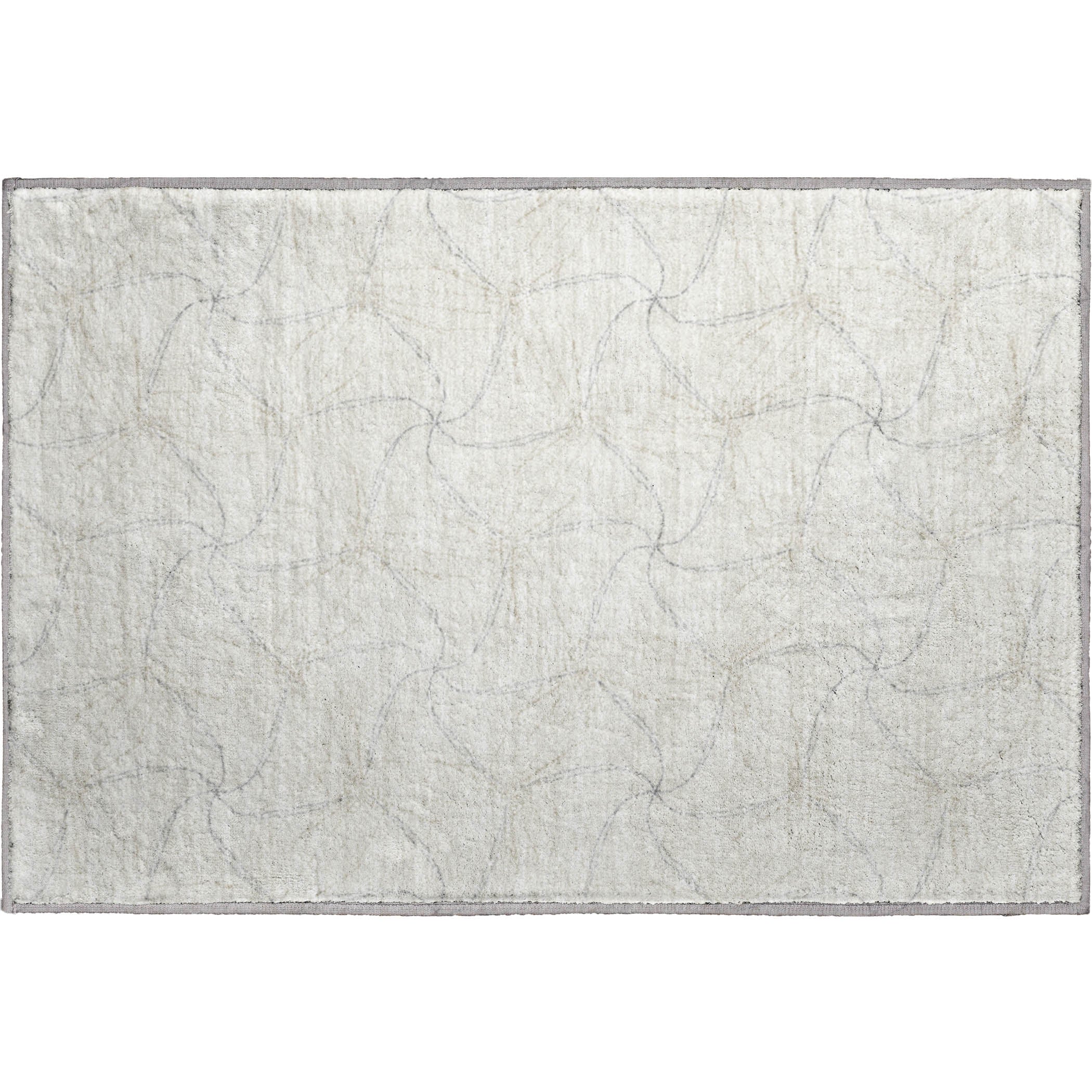 Bangkok Machine Washable Transitional Ivory Rug 1'8" x 2'6" #shape_Rectangle