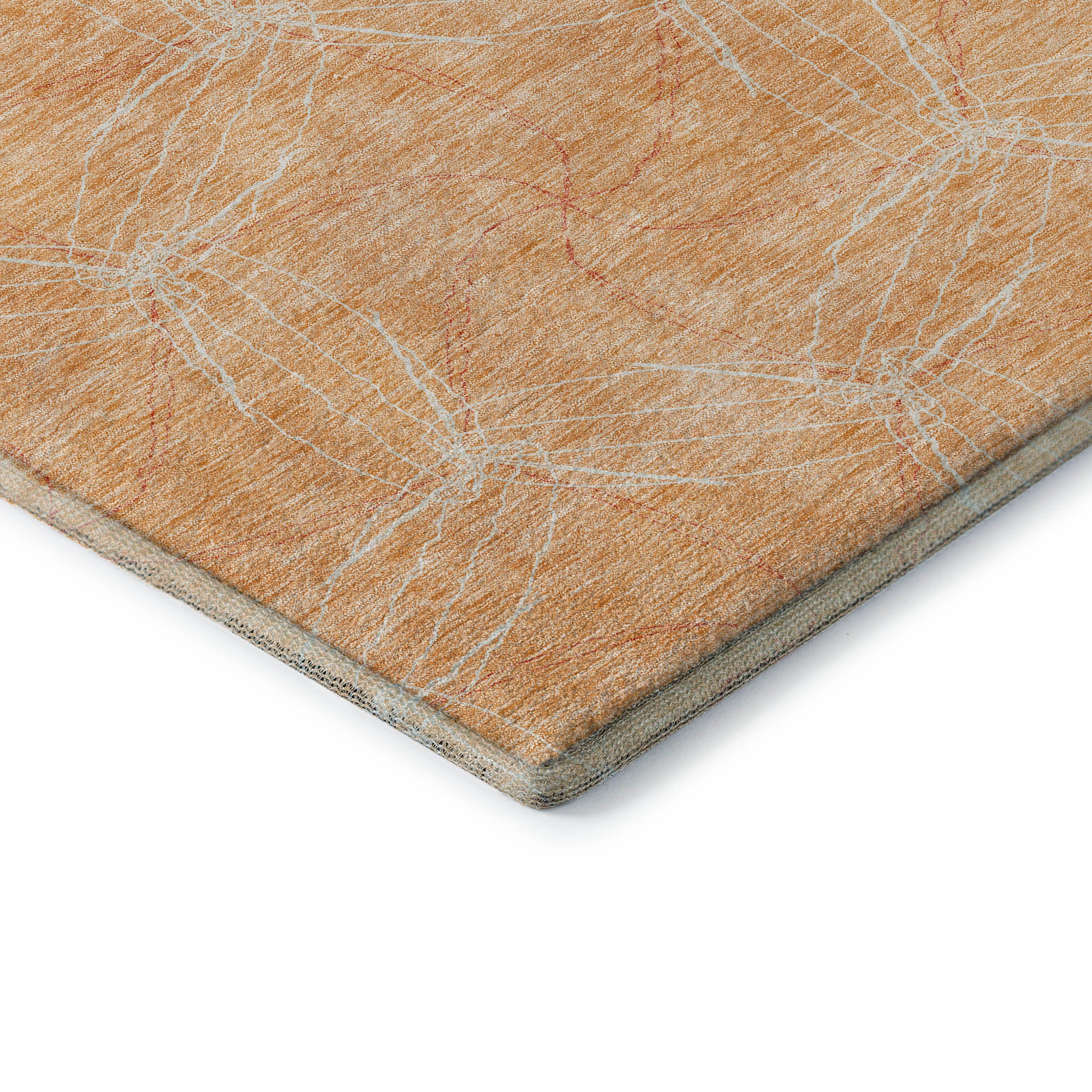Bangkok Machine Washable Transitional Peach Orange Rug 1'8" x 2'6" #shape_Rectangle