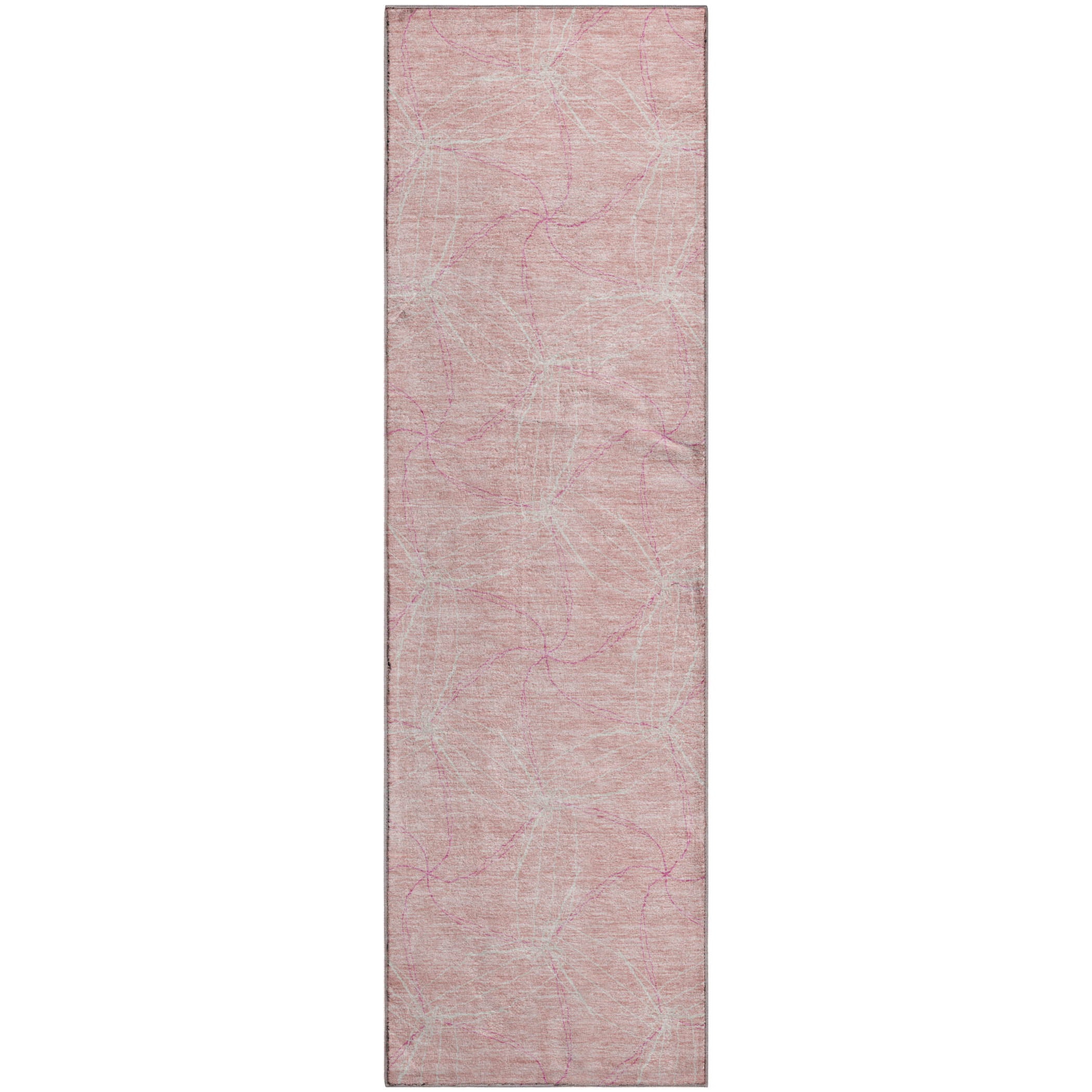 Bangkok Machine Washable Transitional Pink Rug 2'3" x 7'6" #shape_Runner