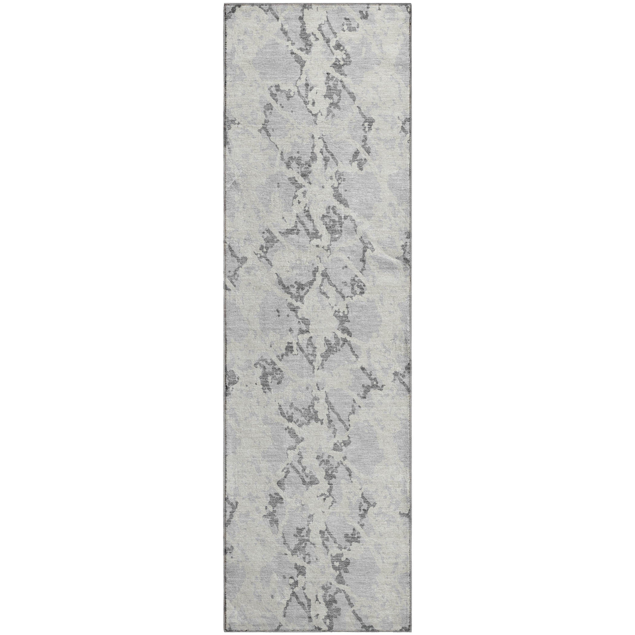 Bern Machine Washable Transitional Silver Gray Rug 2'3" x 7'6" #shape_Runner