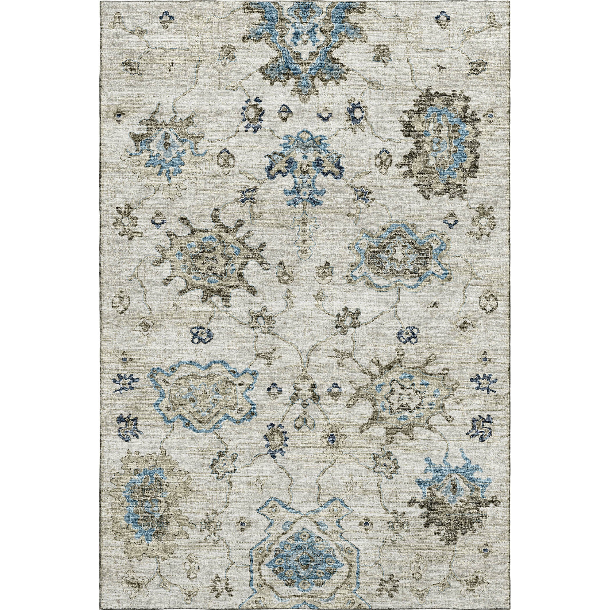 Sarajevo Machine Washable Traditional Blue Rug 2'6" x 3'10" #shape_Rectangle