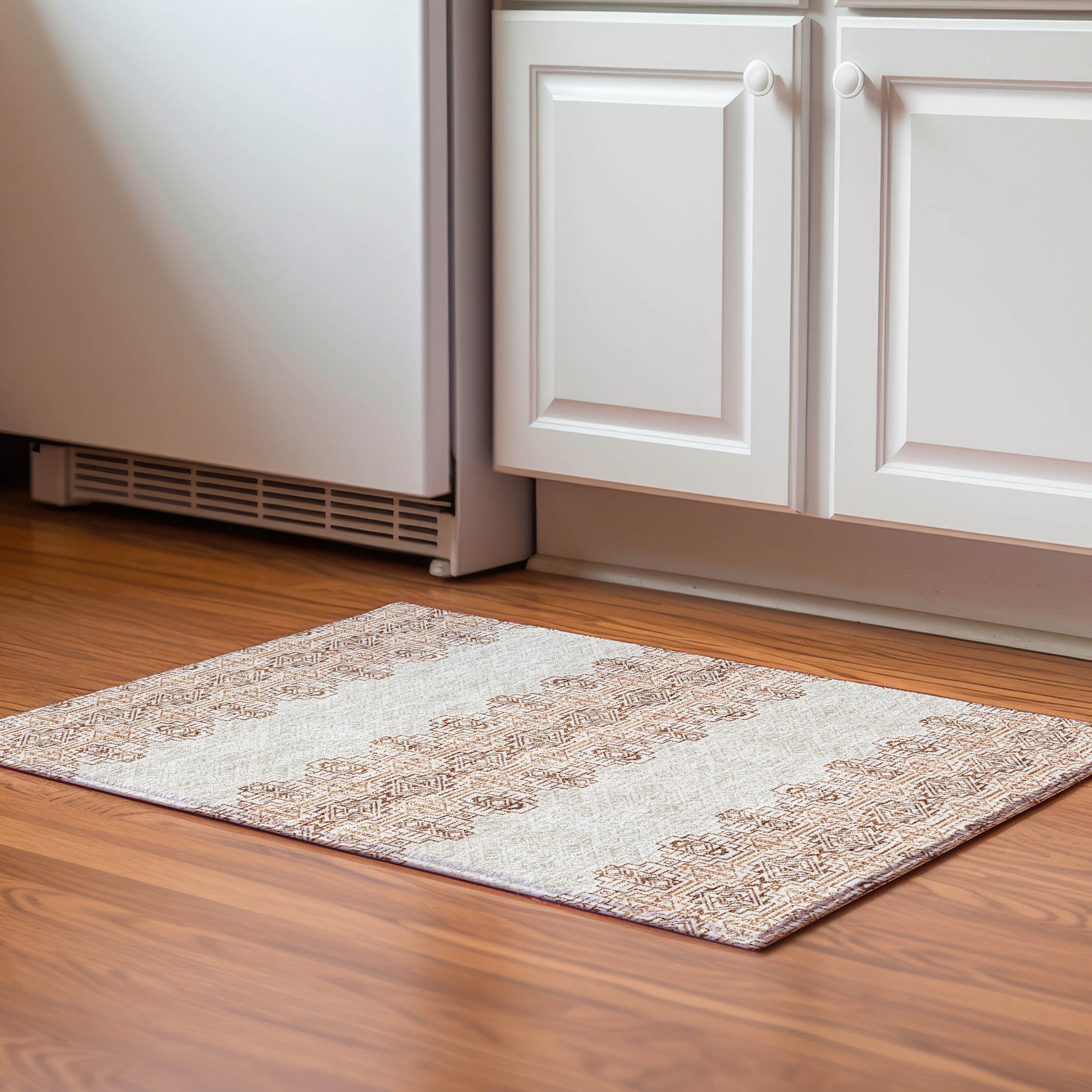 Kotor Machine Washable Transitional Paprika Orange Rug 1'8" x 2'6" #shape_Rectangle