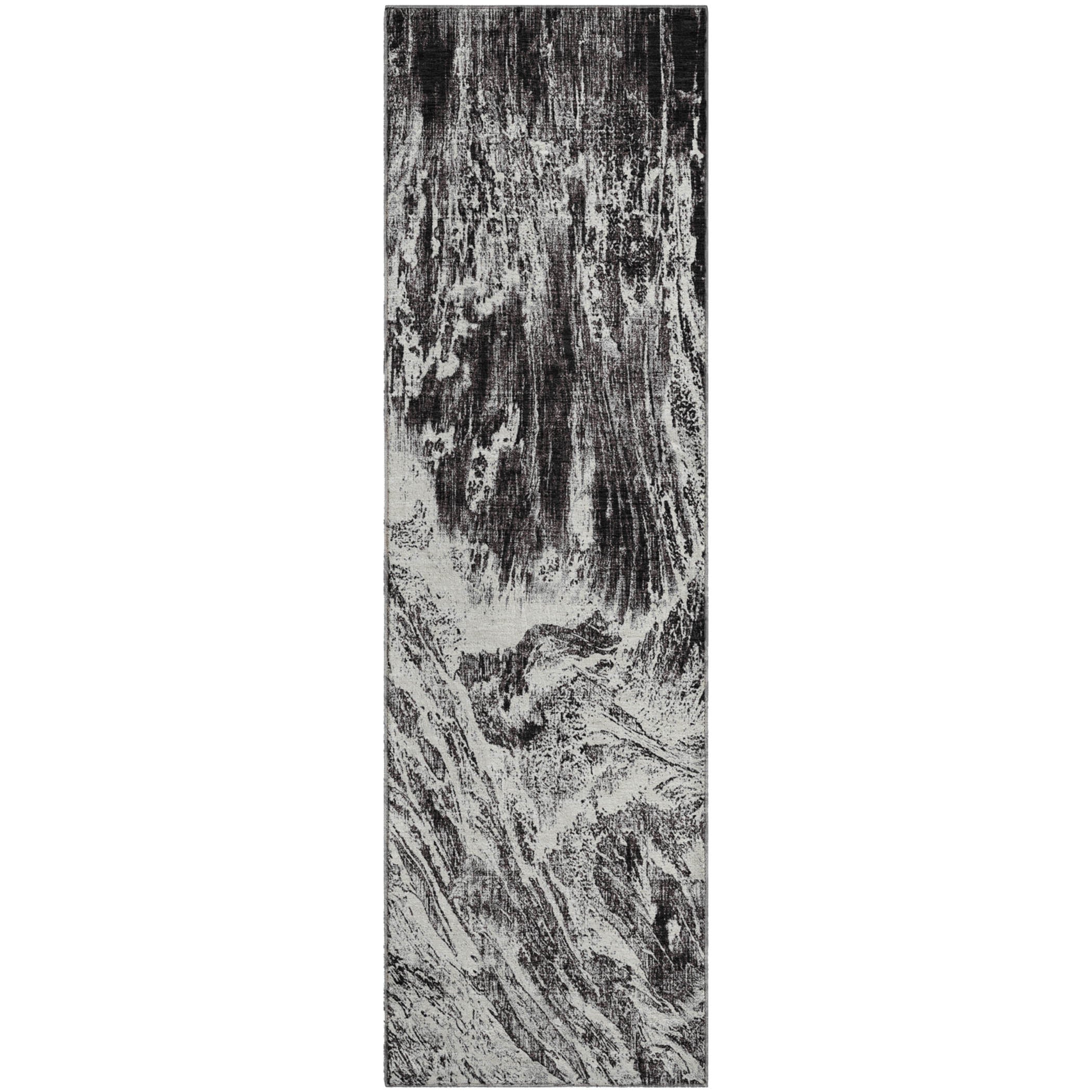 Oaxaca Machine Washable Transitional Black Rug 2'3" x 7'6" #shape_Runner