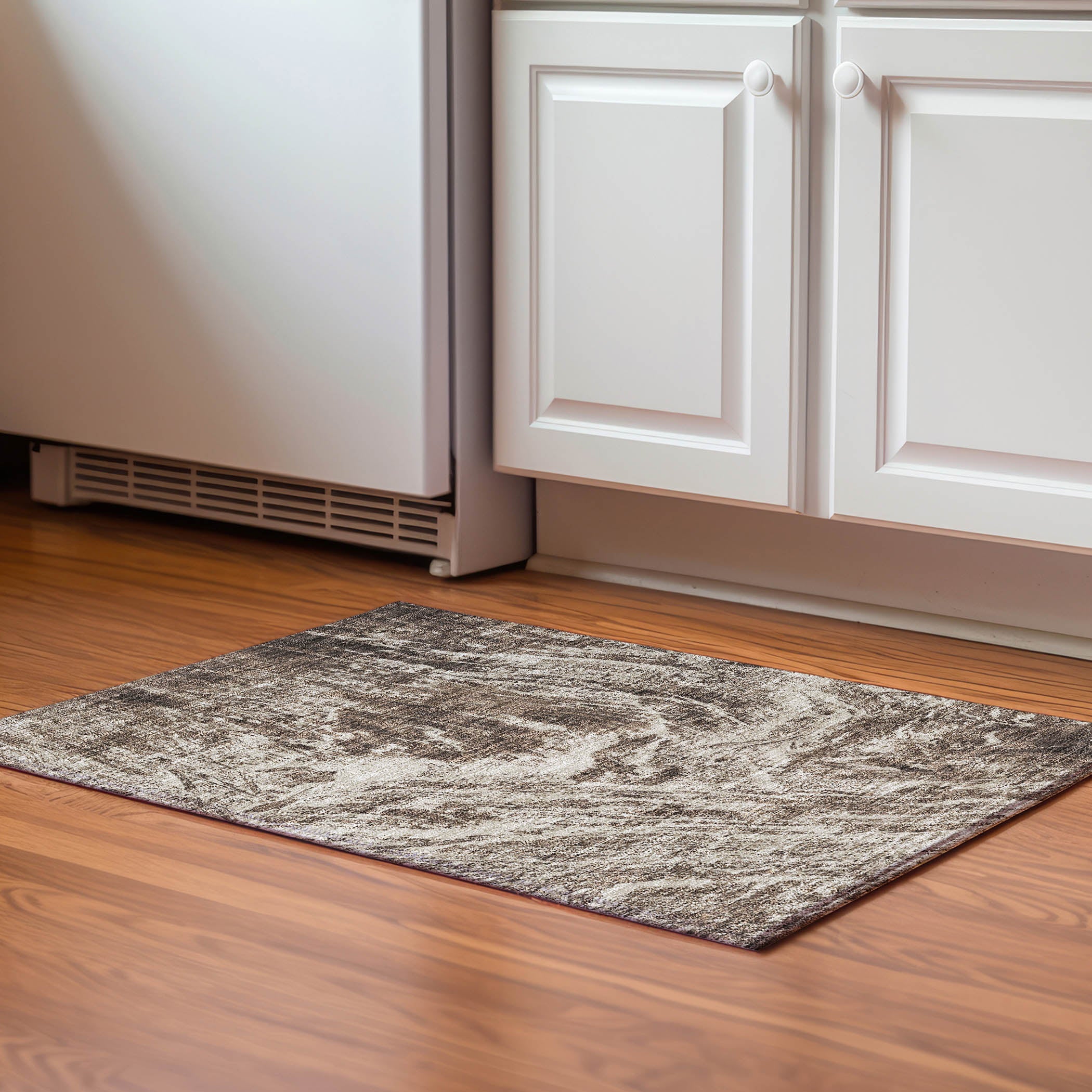 Oaxaca Machine Washable Transitional Brown Rug 1'8" x 2'6" #shape_Rectangle