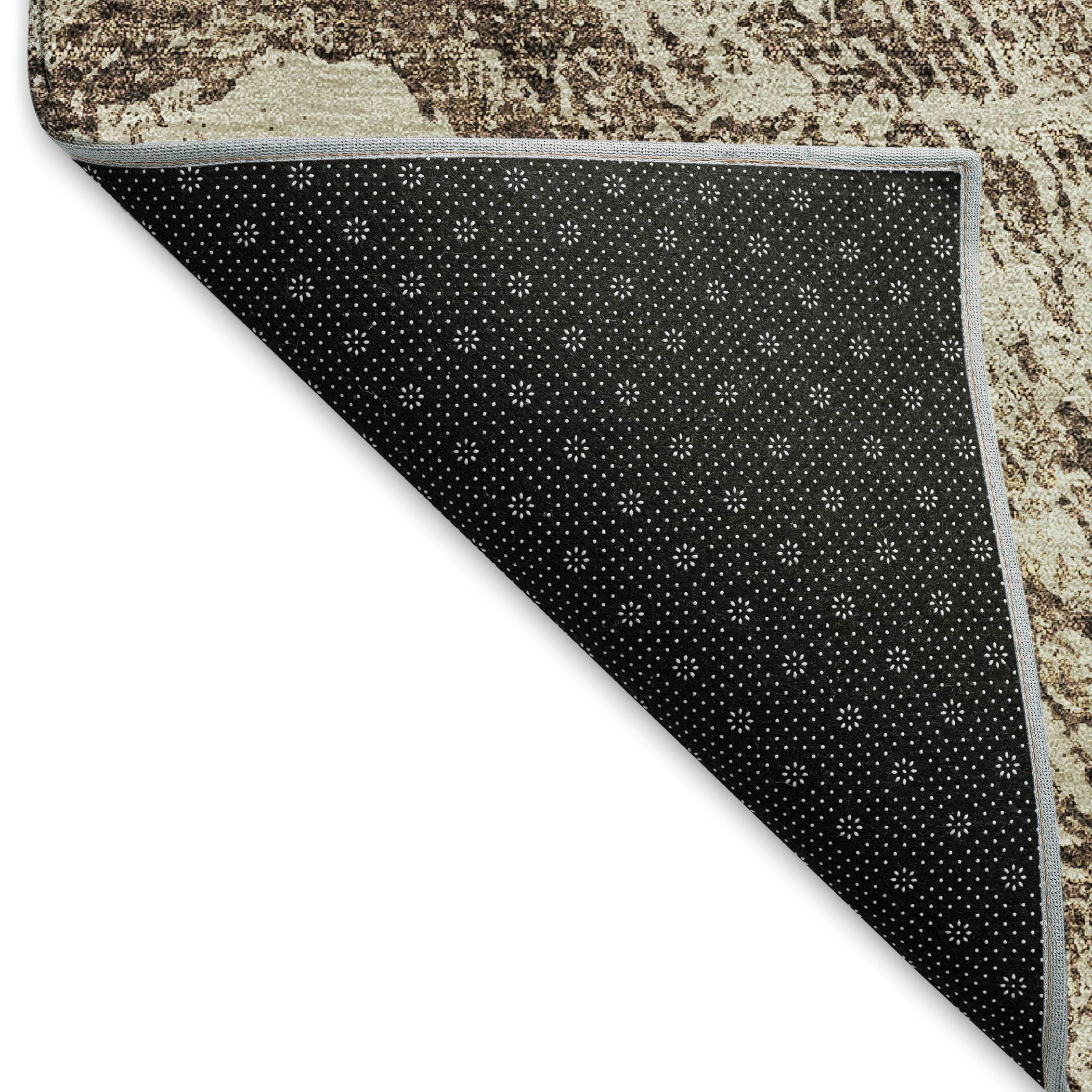 Oaxaca Machine Washable Transitional Brown Rug 1'8" x 2'6" #shape_Rectangle