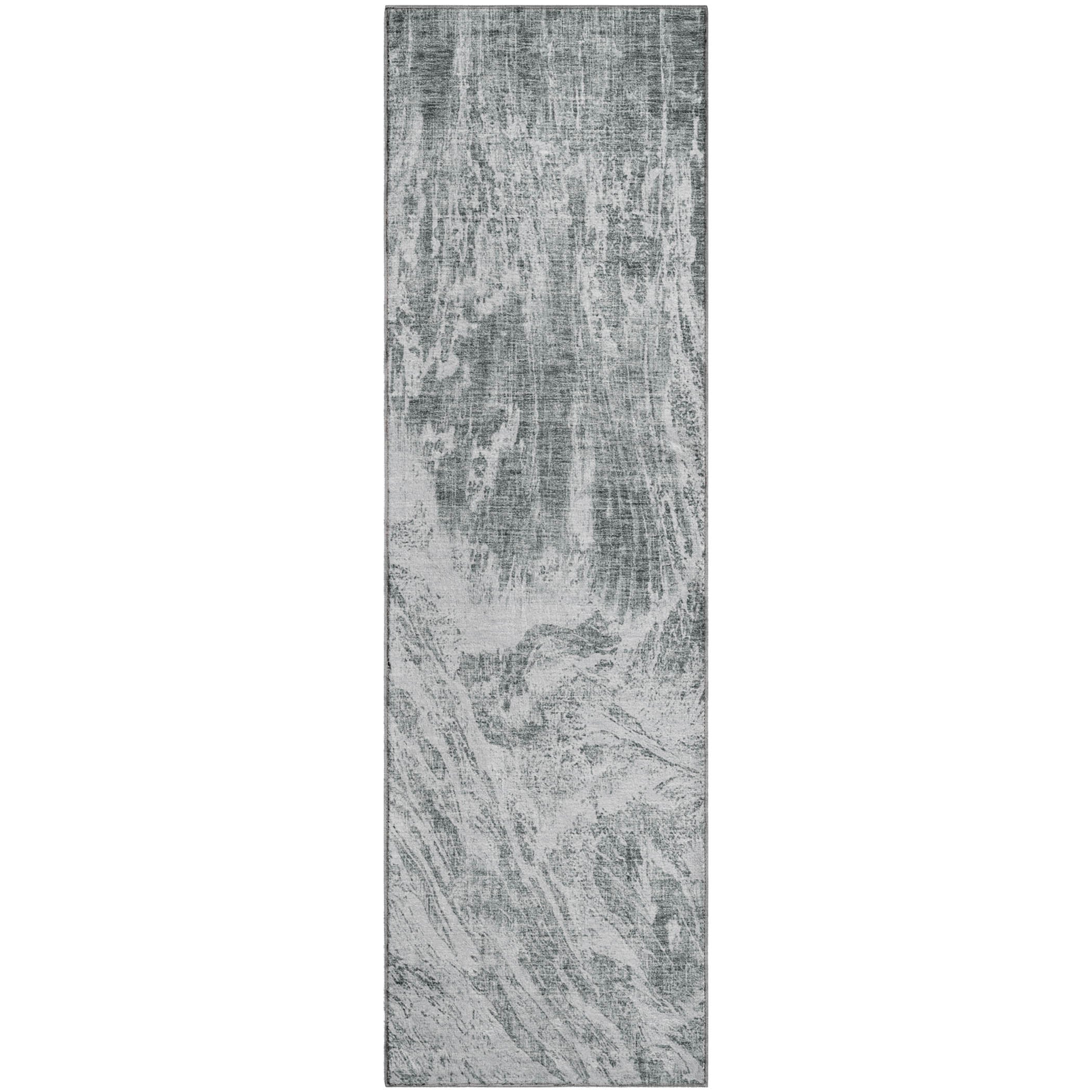 Oaxaca Machine Washable Transitional Gray Rug 2'3" x 7'6" #shape_Runner
