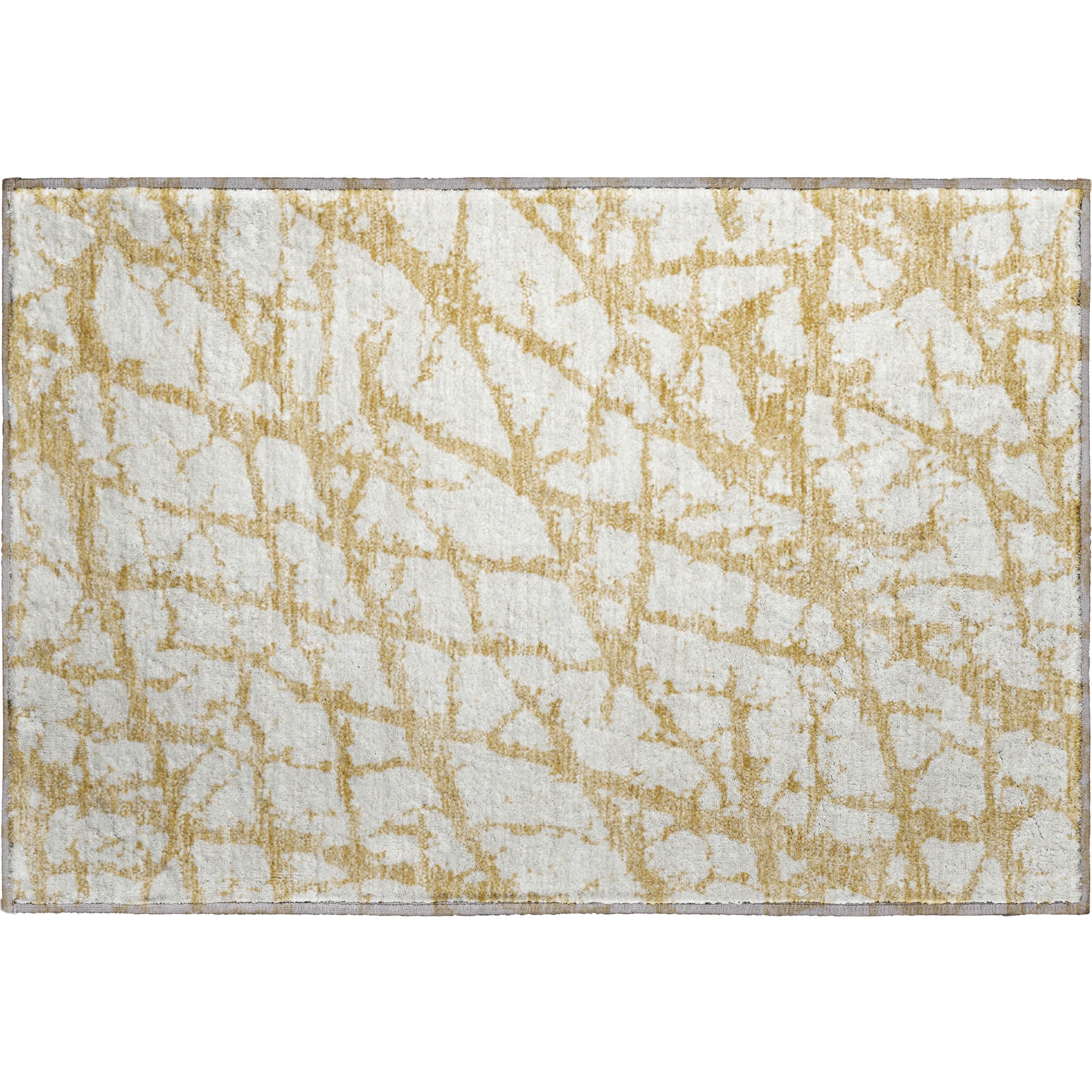 Queenstown Machine Washable Transitional Gold Rug 1'8" x 2'6" #shape_Rectangle