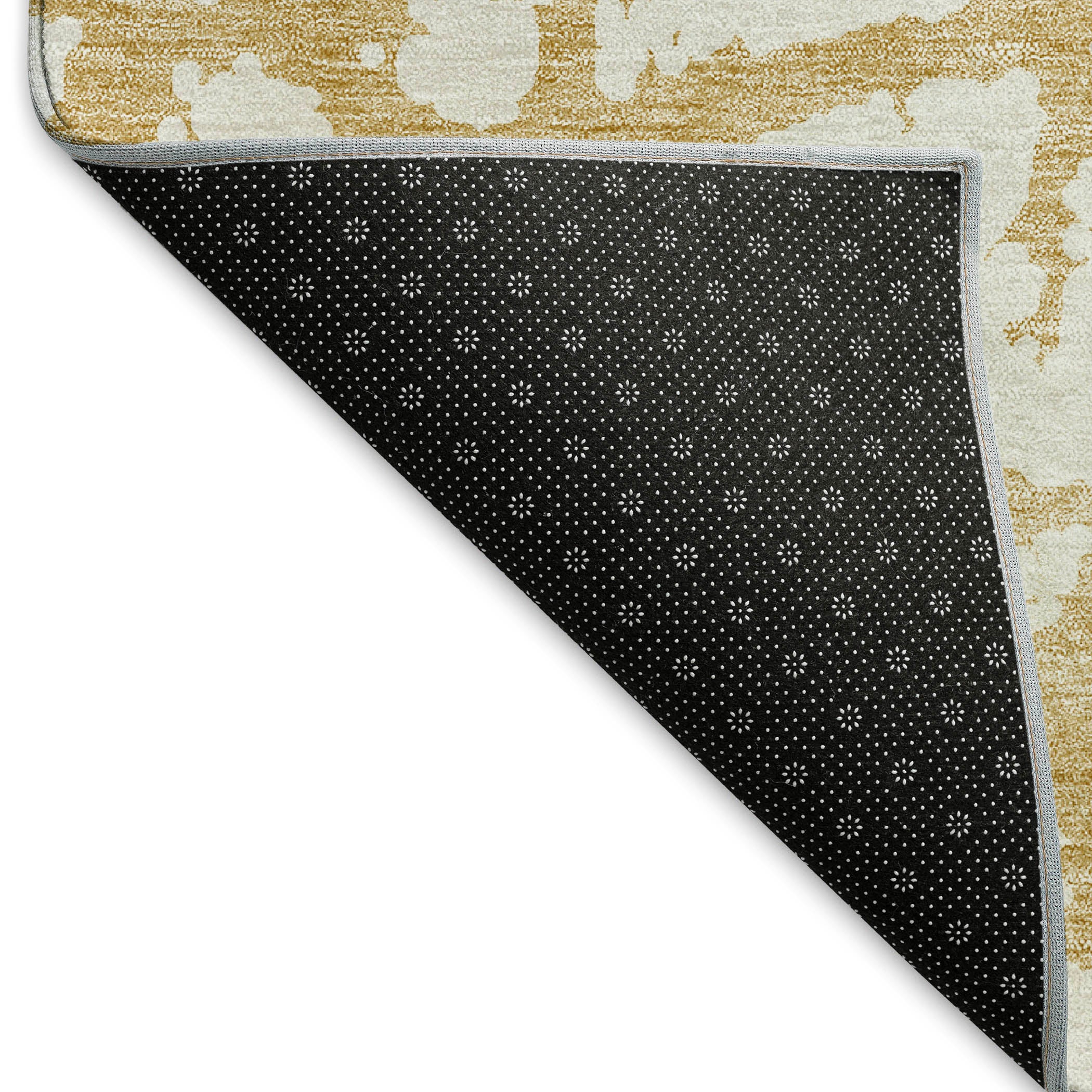 Queenstown Machine Washable Transitional Gold Rug 1'8" x 2'6" #shape_Rectangle