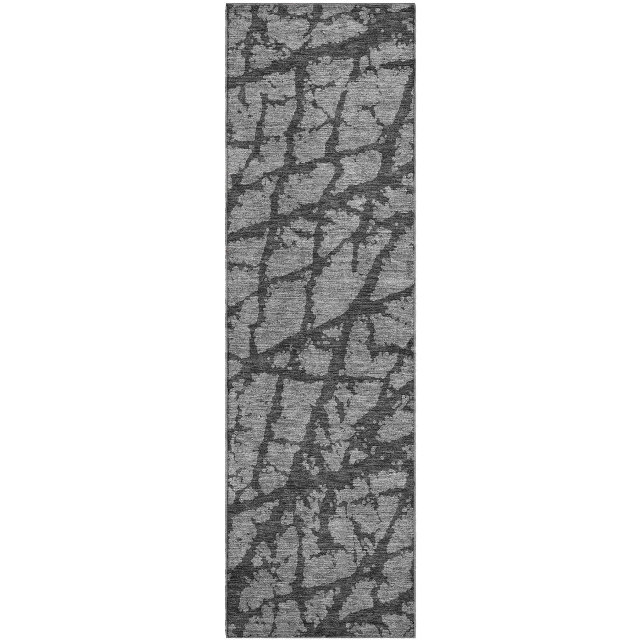 Queenstown Machine Washable Transitional Gray Rug 2'3" x 7'6" #shape_Runner