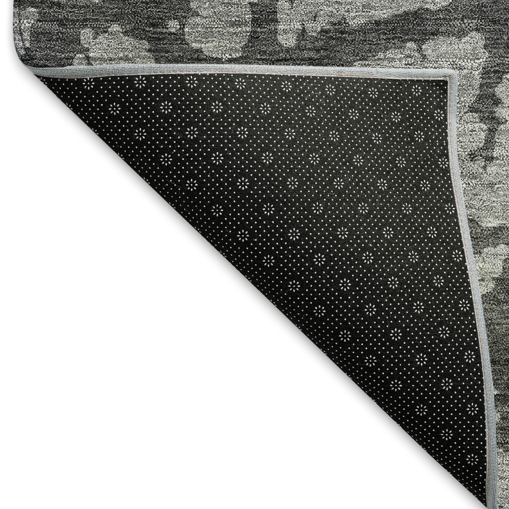 Queenstown Machine Washable Transitional Gray Rug 1'8" x 2'6" #shape_Rectangle
