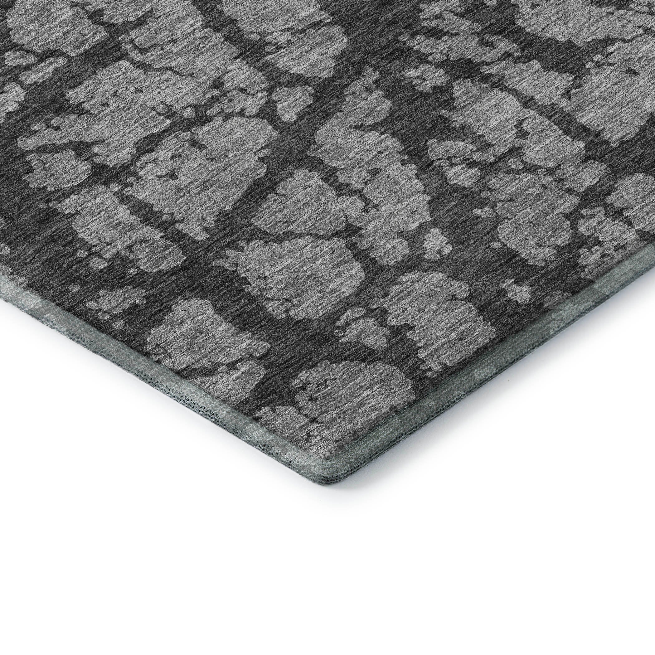 Queenstown Machine Washable Transitional Gray Rug 1'8" x 2'6" #shape_Rectangle