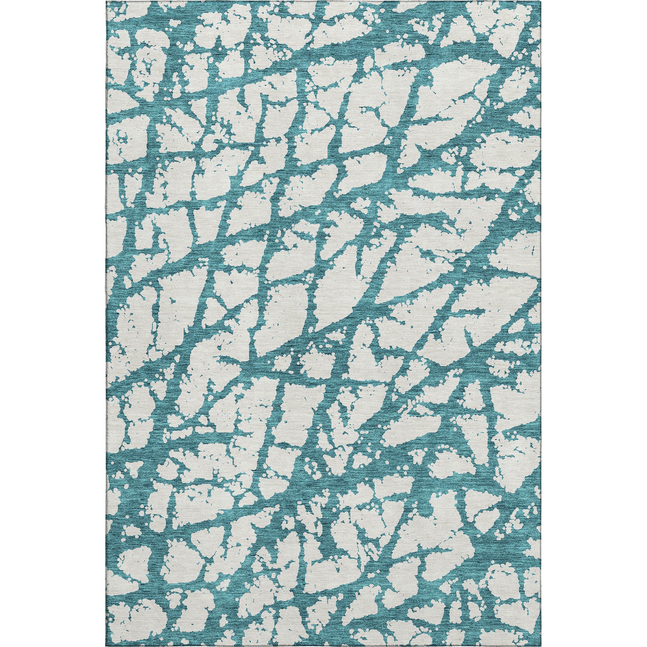 Queenstown Machine Washable Transitional Teal Rug 2'6" x 3'10" #shape_Rectangle