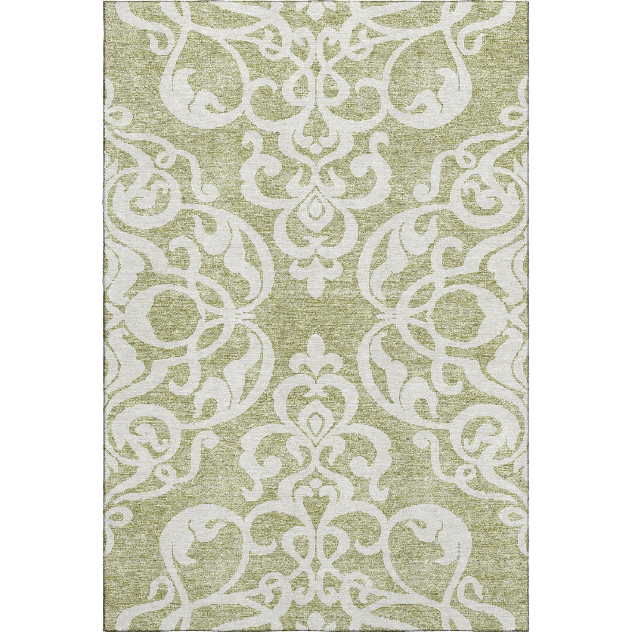 Lisbon Machine Washable Transitional Aloe Green Rug 2'6" x 3'10" #shape_Rectangle
