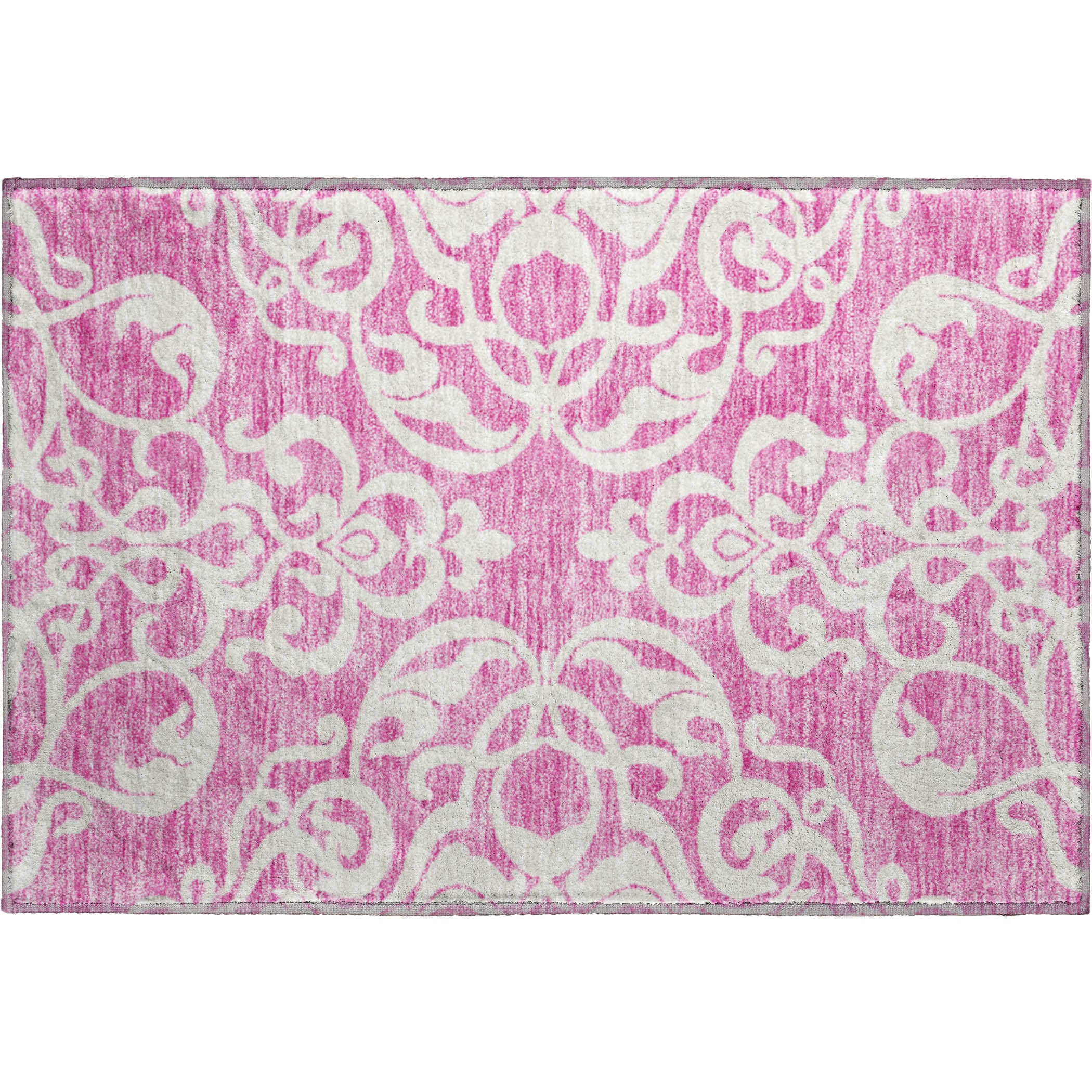 Lisbon Machine Washable Transitional Blush Pink Rug 1'8" x 2'6" #shape_Rectangle