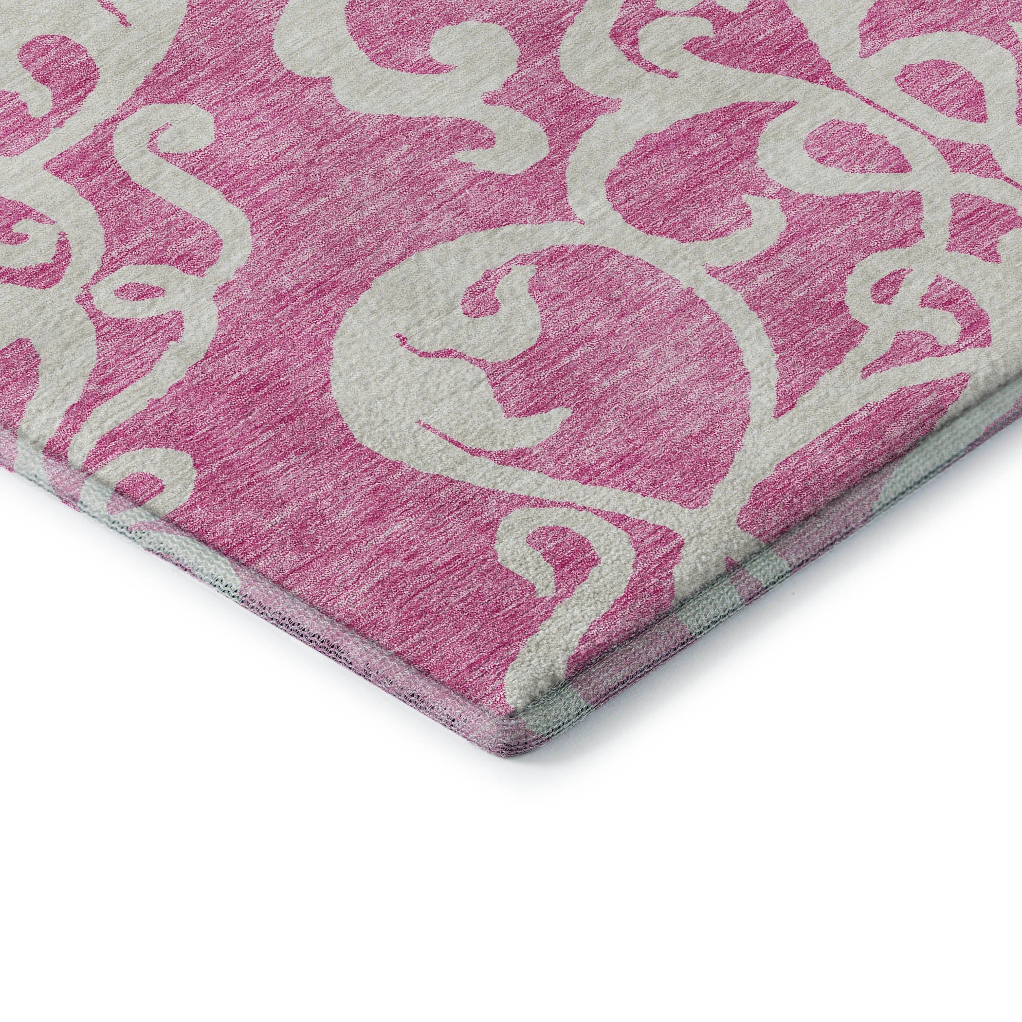 Lisbon Machine Washable Transitional Blush Pink Rug 1'8" x 2'6" #shape_Rectangle