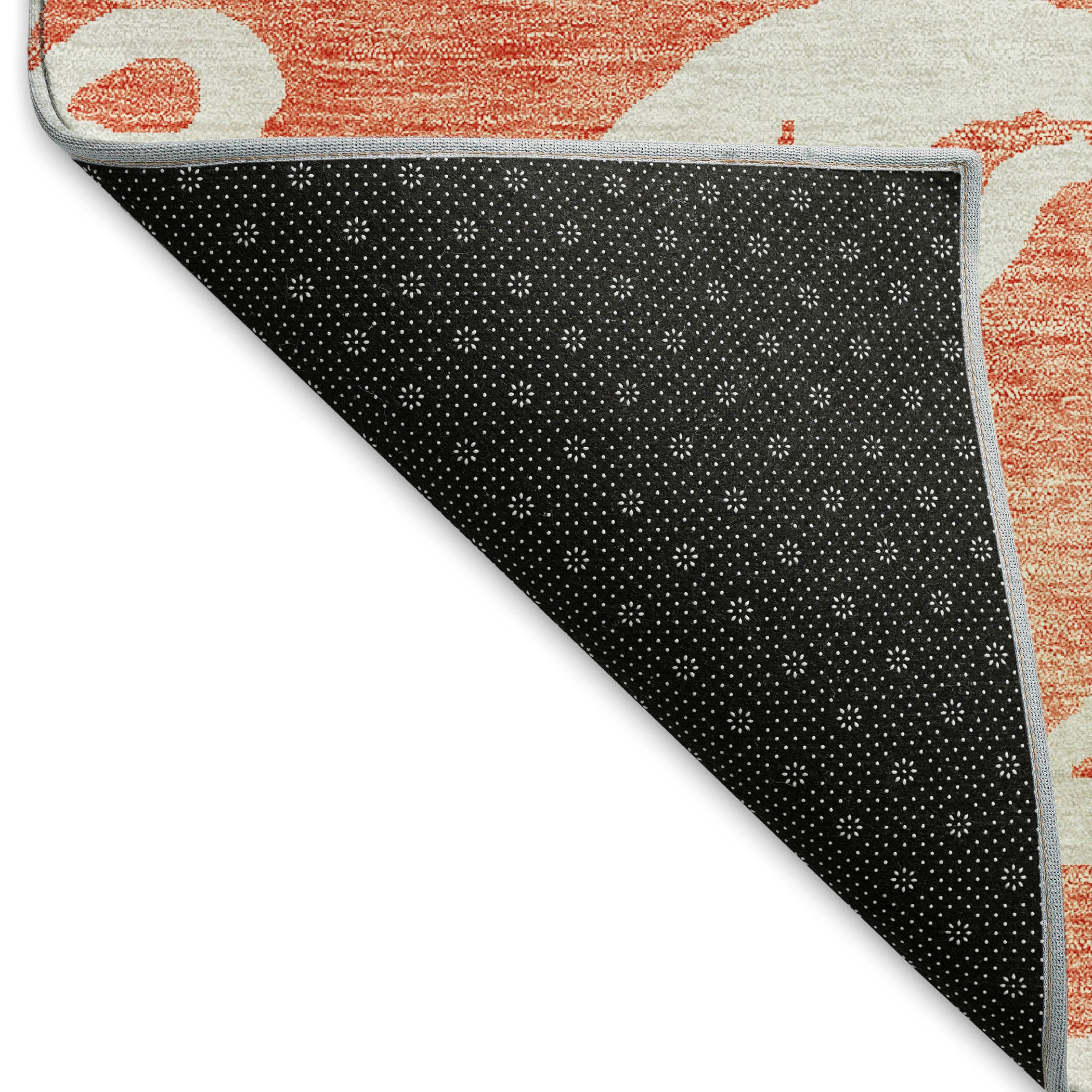 Lisbon Machine Washable Transitional Coral Orange Rug 1'8" x 2'6" #shape_Rectangle