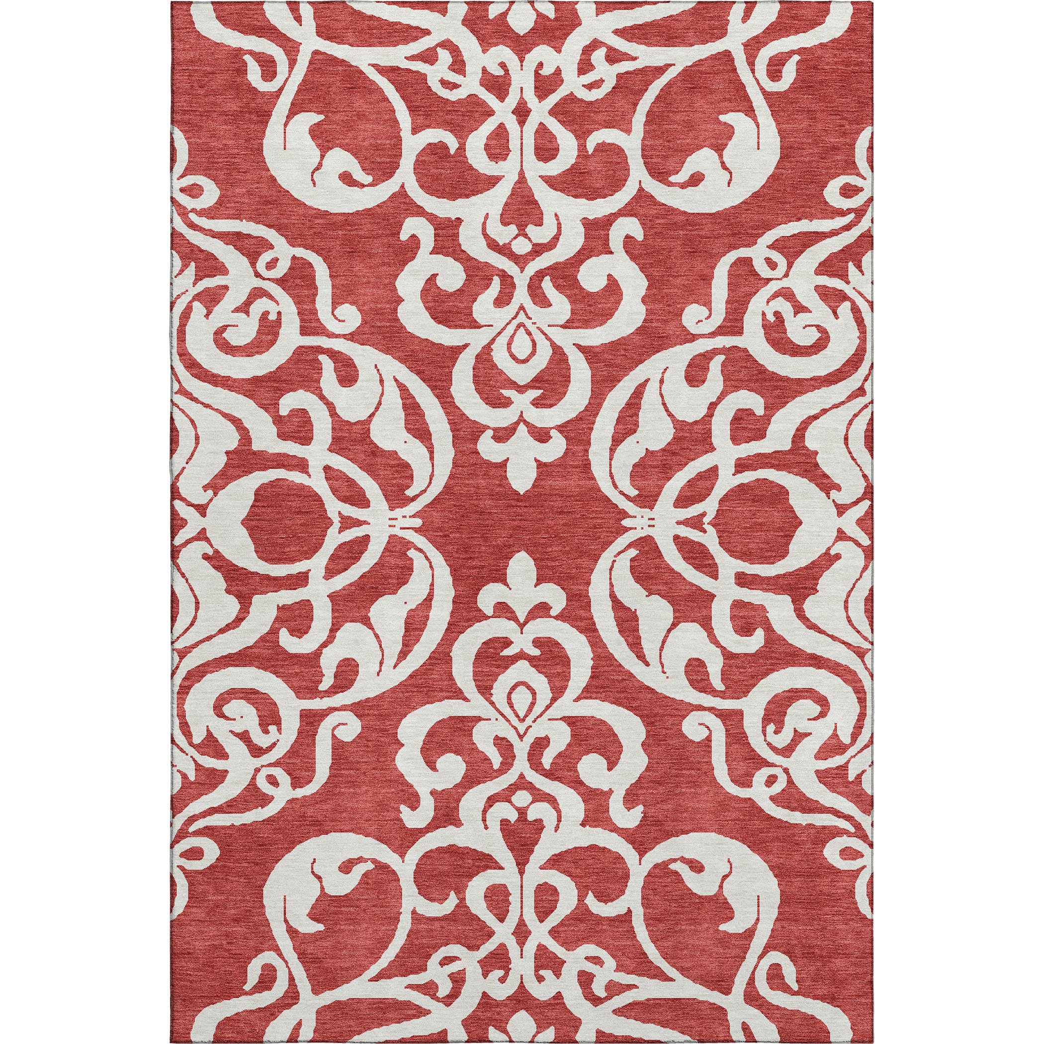 Lisbon Machine Washable Transitional Red Rug 2'6" x 3'10" #shape_Rectangle