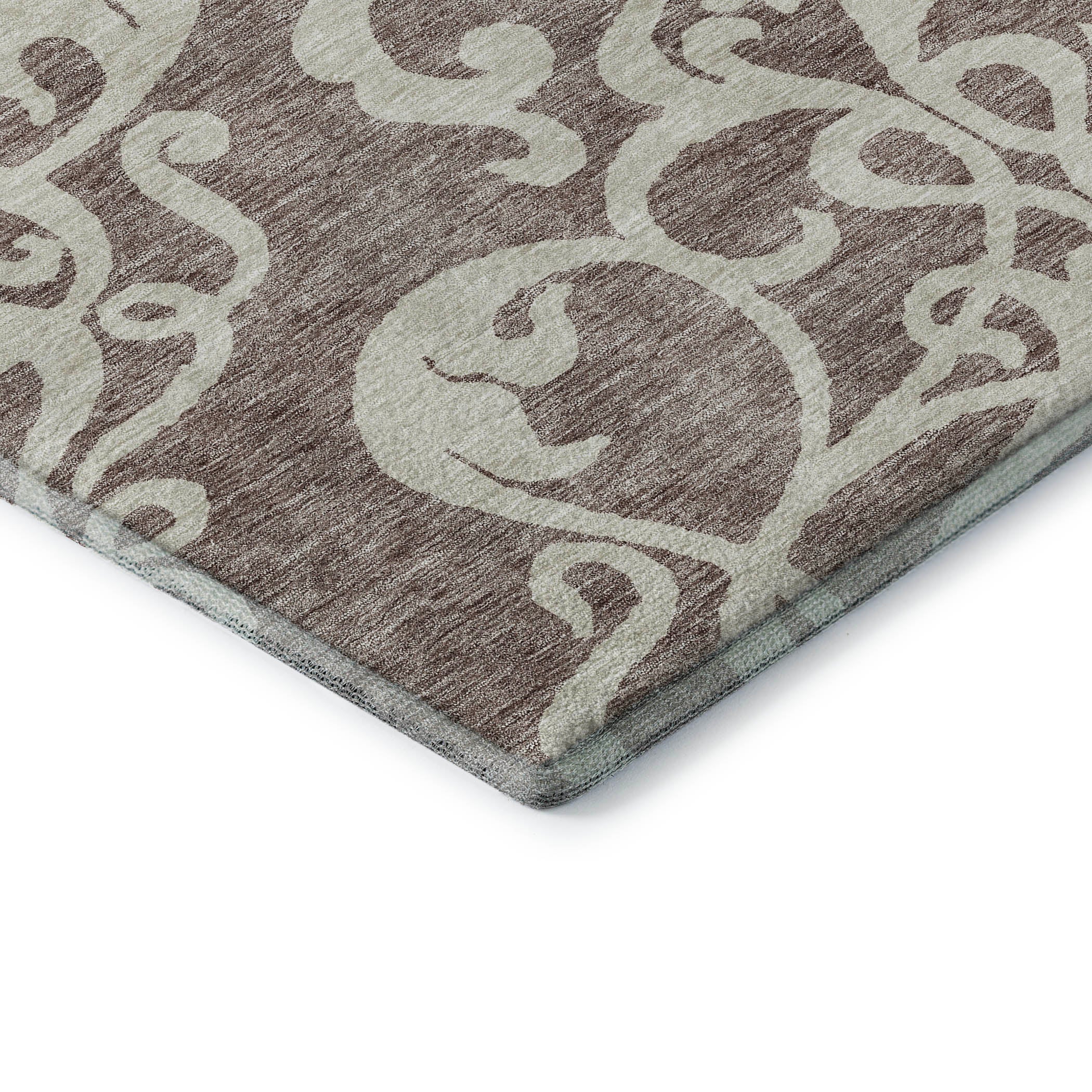 Lisbon Machine Washable Transitional Taupe Brown Rug 1'8" x 2'6" #shape_Rectangle