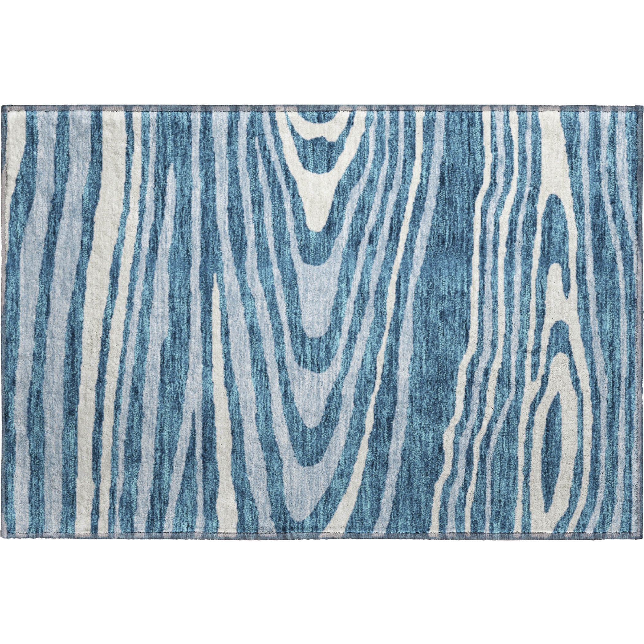 Queenstown Machine Washable Transitional Navy Blue Rug 1'8" x 2'6" #shape_Rectangle