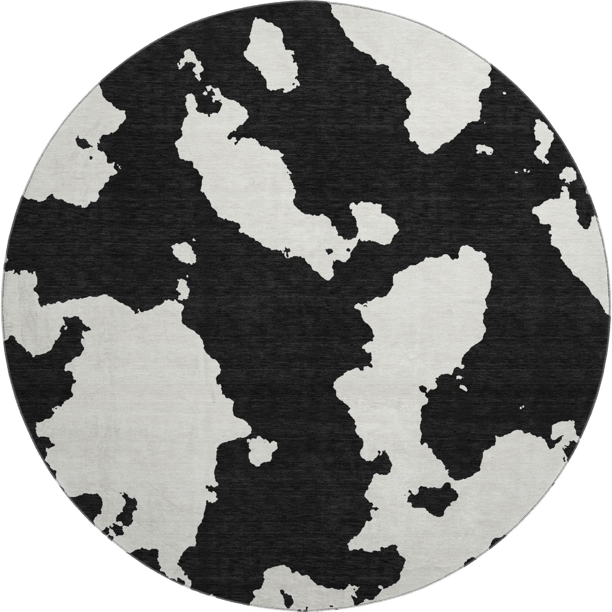 Lima Machine Washable Transitional Black Rug 8' x 8' #shape_Round