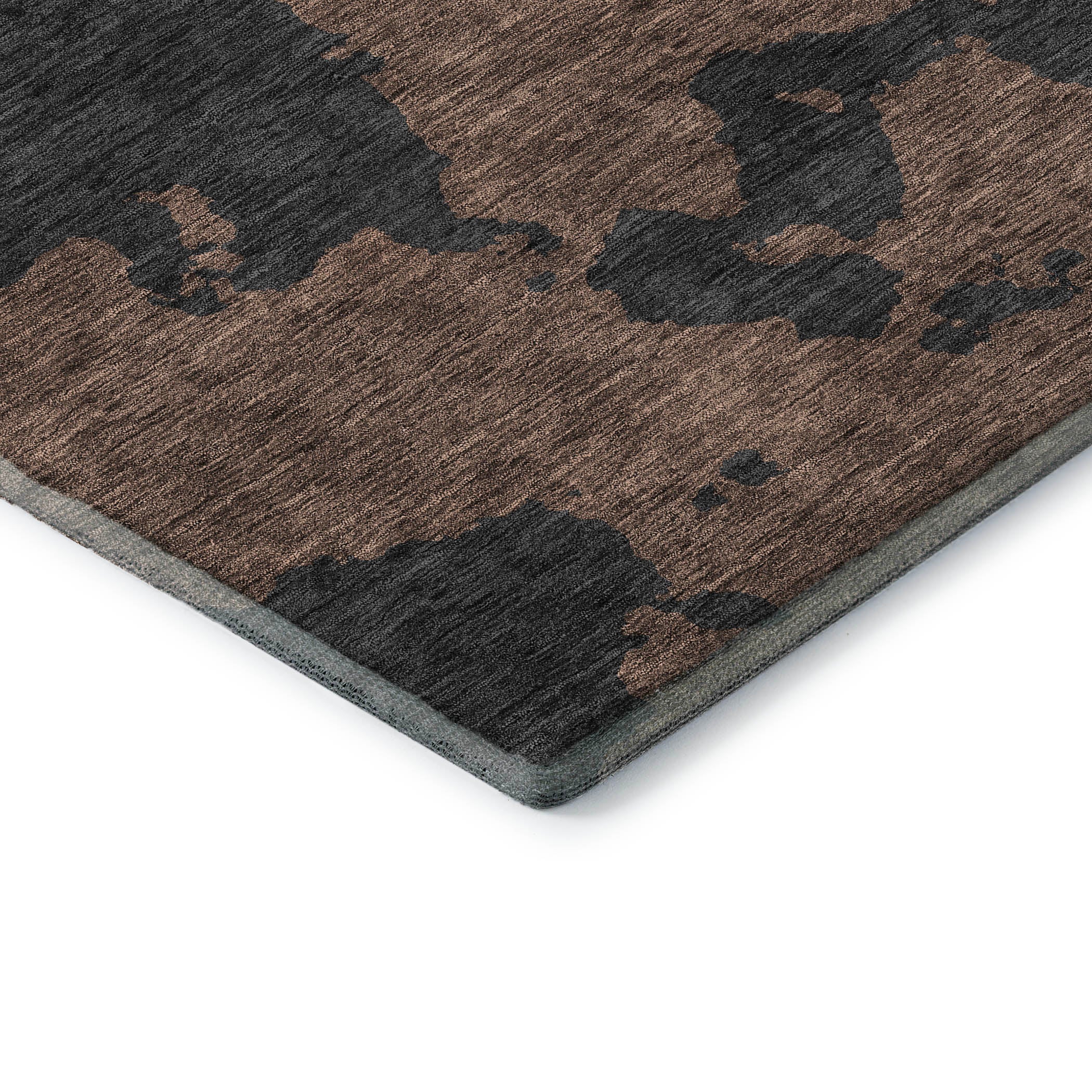 Lima Machine Washable Transitional Chocolate Brown Rug 1'8" x 2'6" #shape_Rectangle