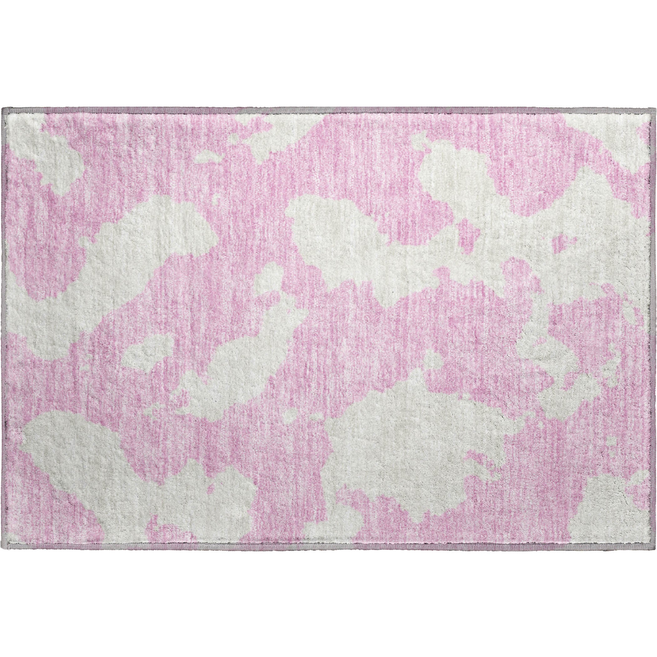Lima Machine Washable Transitional Pink Rug 1'8" x 2'6" #shape_Rectangle