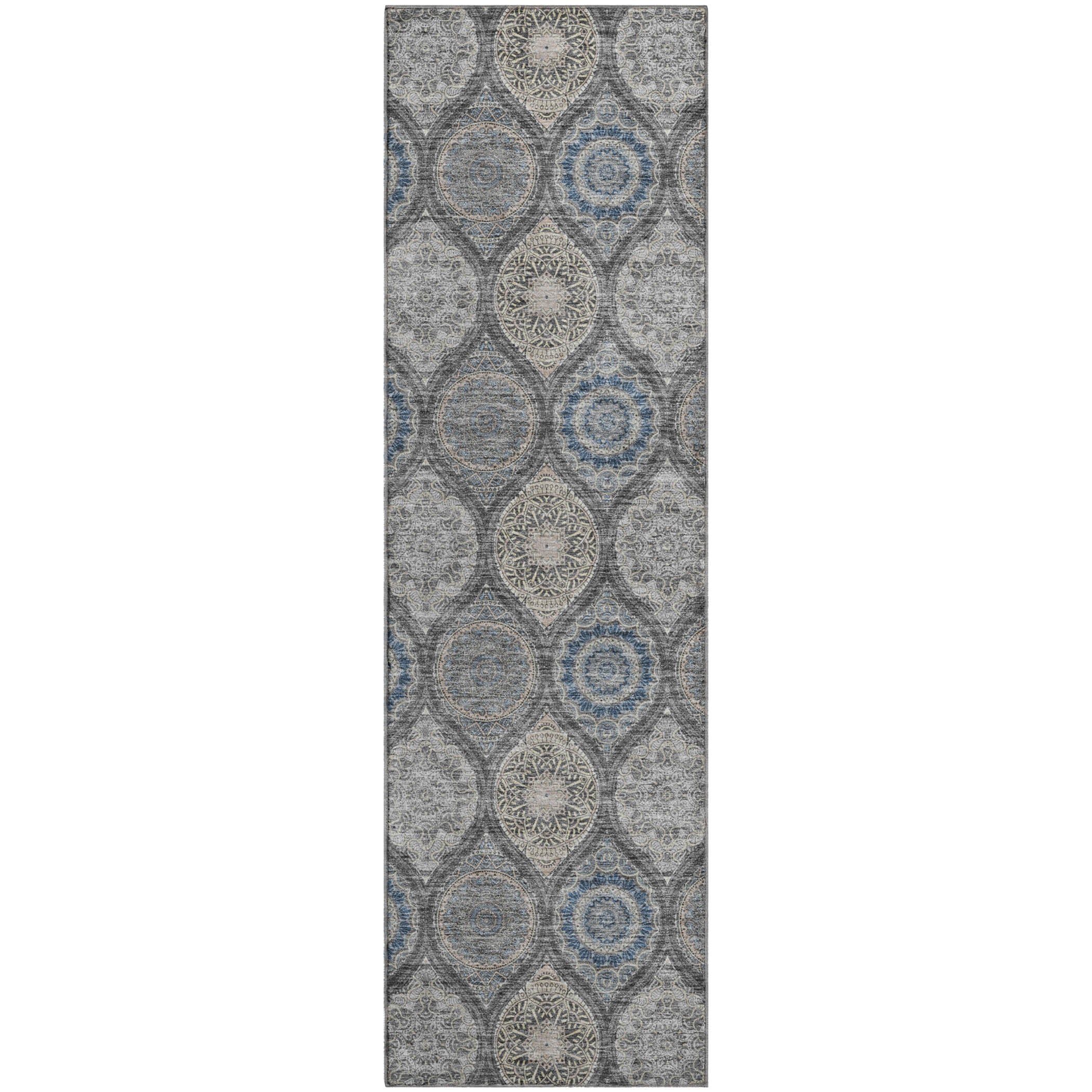 Ghent Machine Washable Transitional Gray Rug 2'3" x 7'6" #shape_Runner
