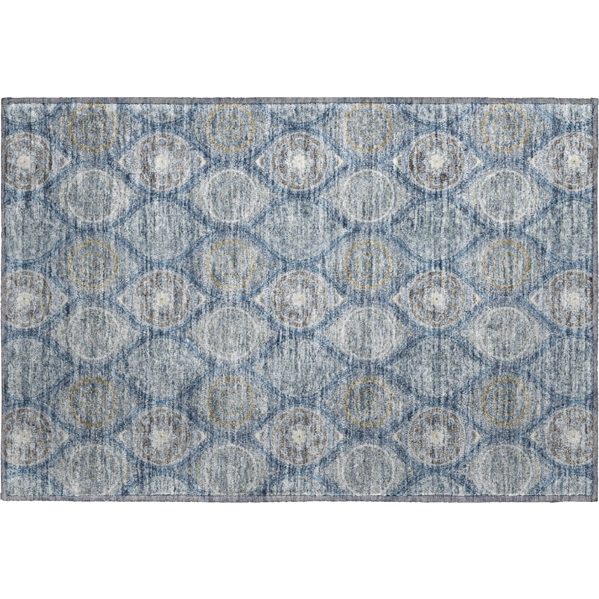 Ghent Machine Washable Transitional Navy Blue Rug 1'8" x 2'6" #shape_Rectangle