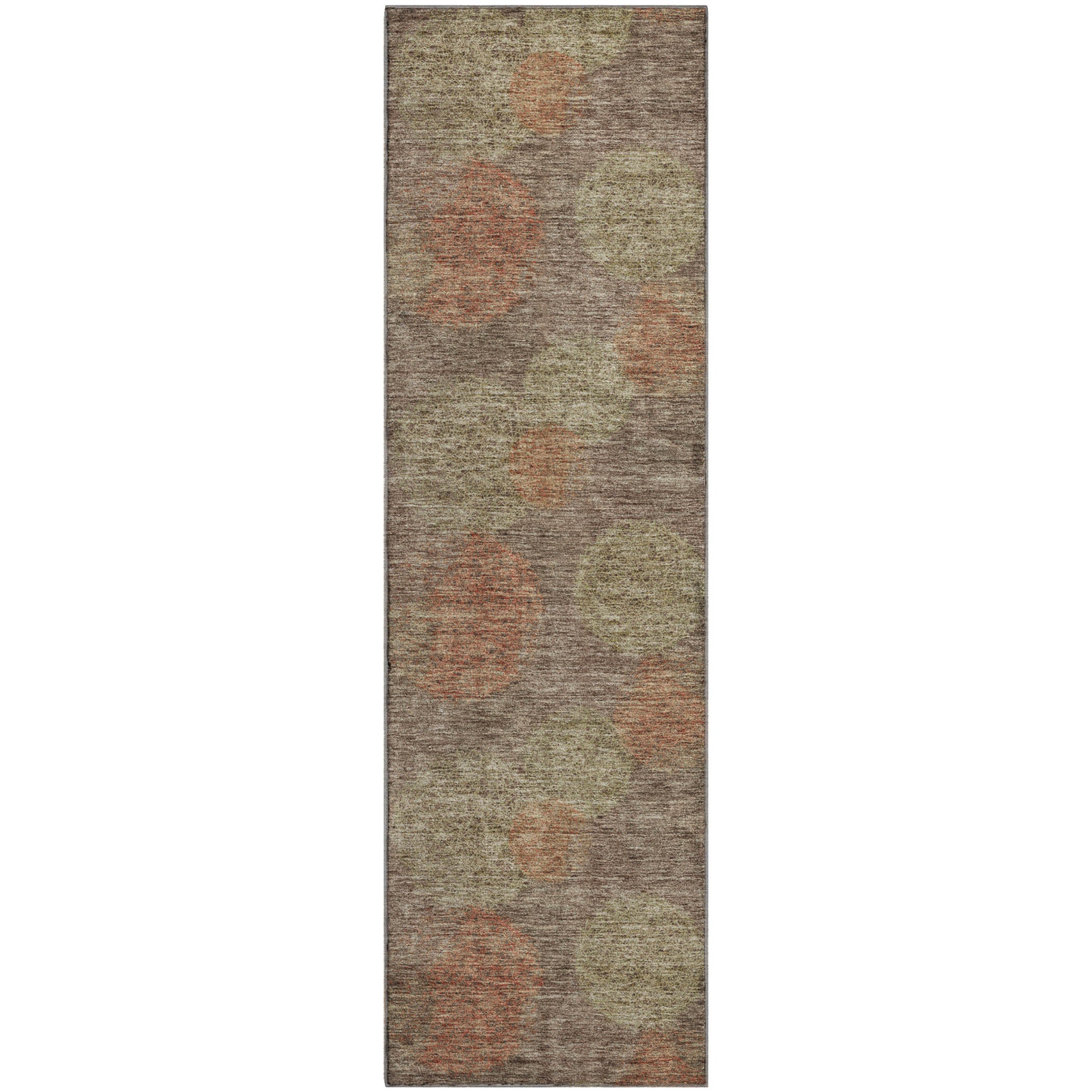 Santorini Machine Washable Transitional Brown Rug 2'3" x 7'6" #shape_Runner