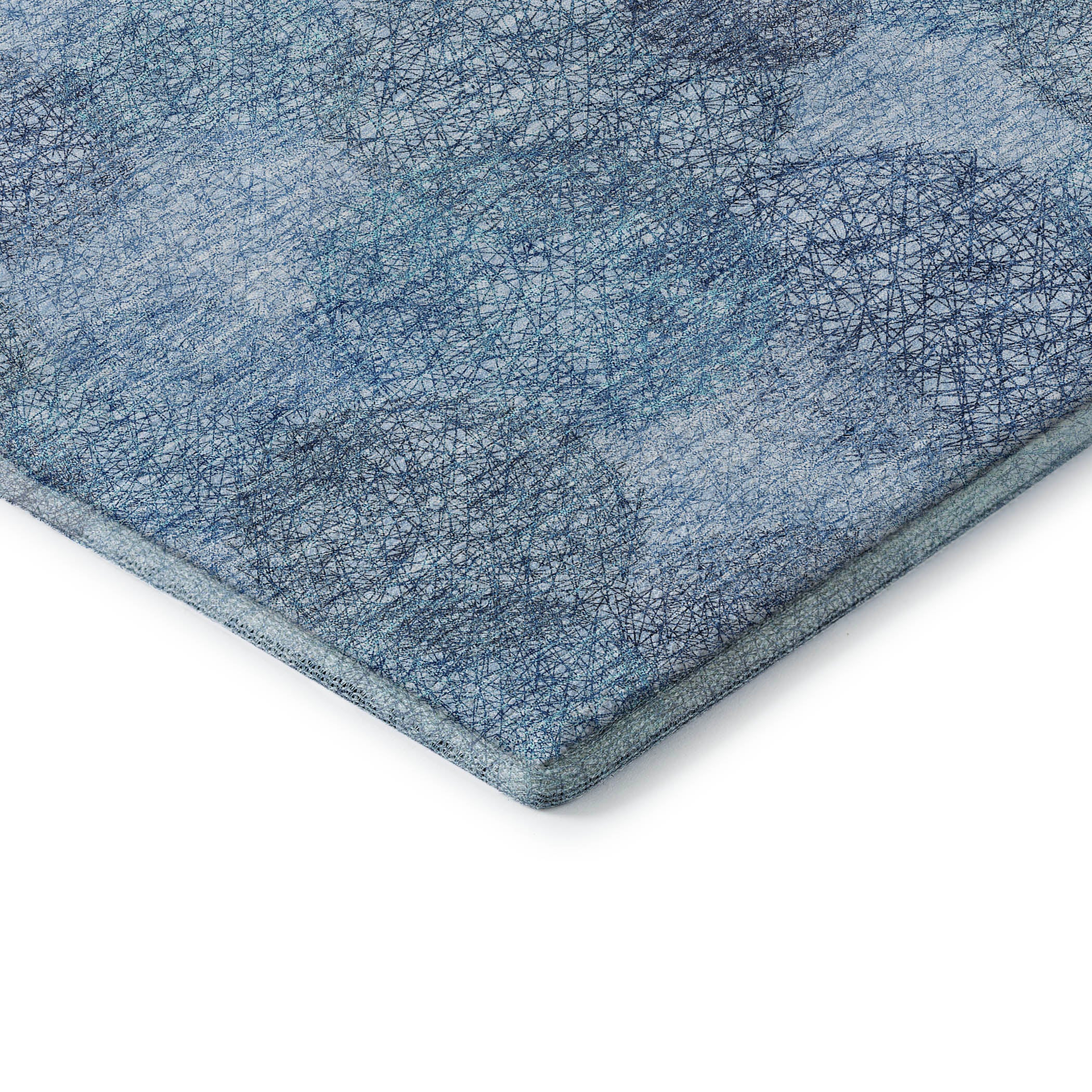 Santorini Machine Washable Transitional Denim Blue Rug 1'8" x 2'6" #shape_Rectangle