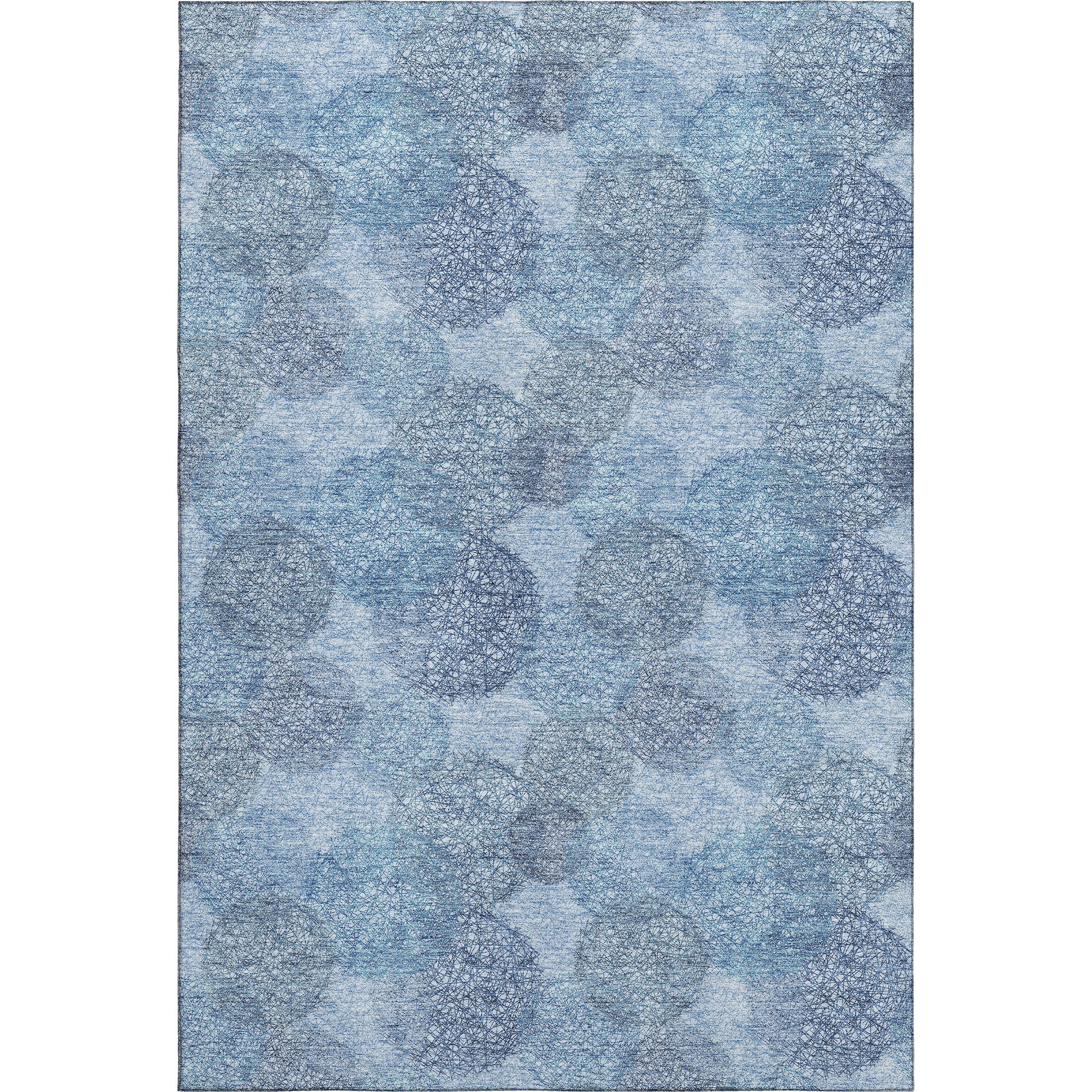 Santorini Machine Washable Transitional Denim Blue Rug 2'6" x 3'10" #shape_Rectangle