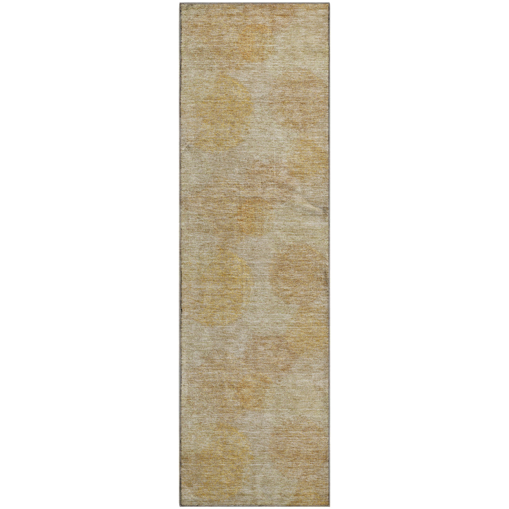 Santorini Machine Washable Transitional Gold Rug 2'3" x 7'6" #shape_Runner