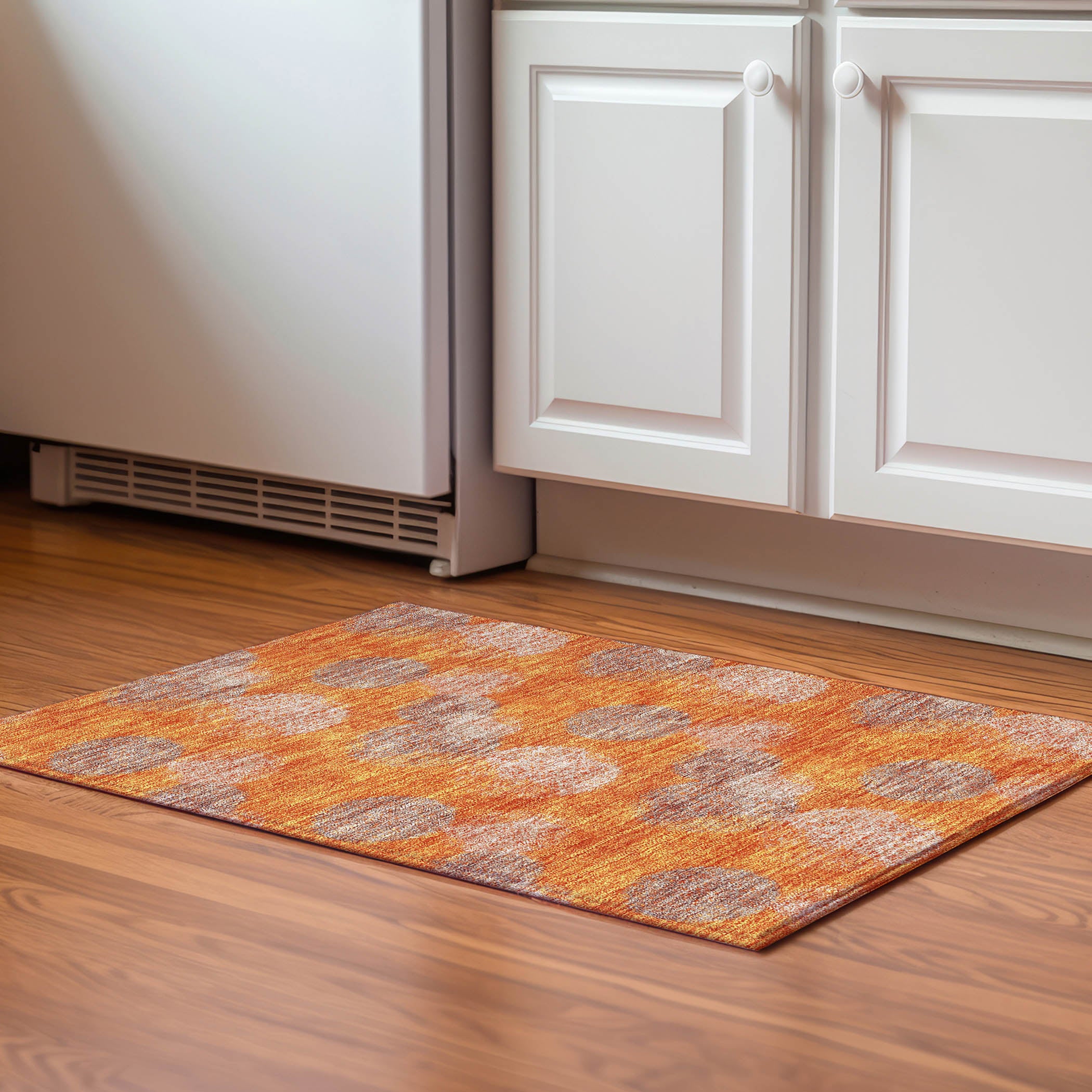 Santorini Machine Washable Transitional Orange Rug 1'8" x 2'6" #shape_Rectangle