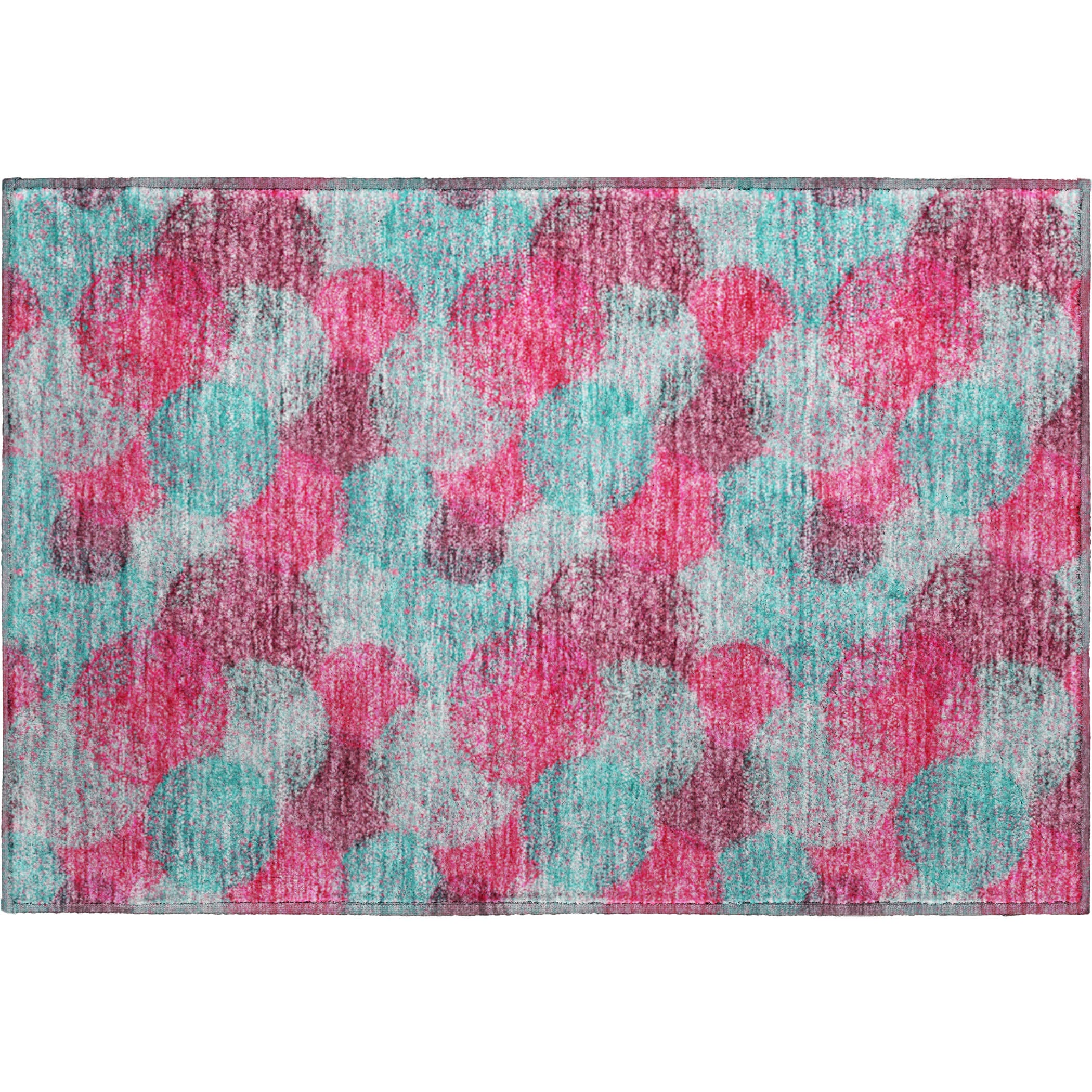 Santorini Machine Washable Transitional Pink Rug 1'8" x 2'6" #shape_Rectangle
