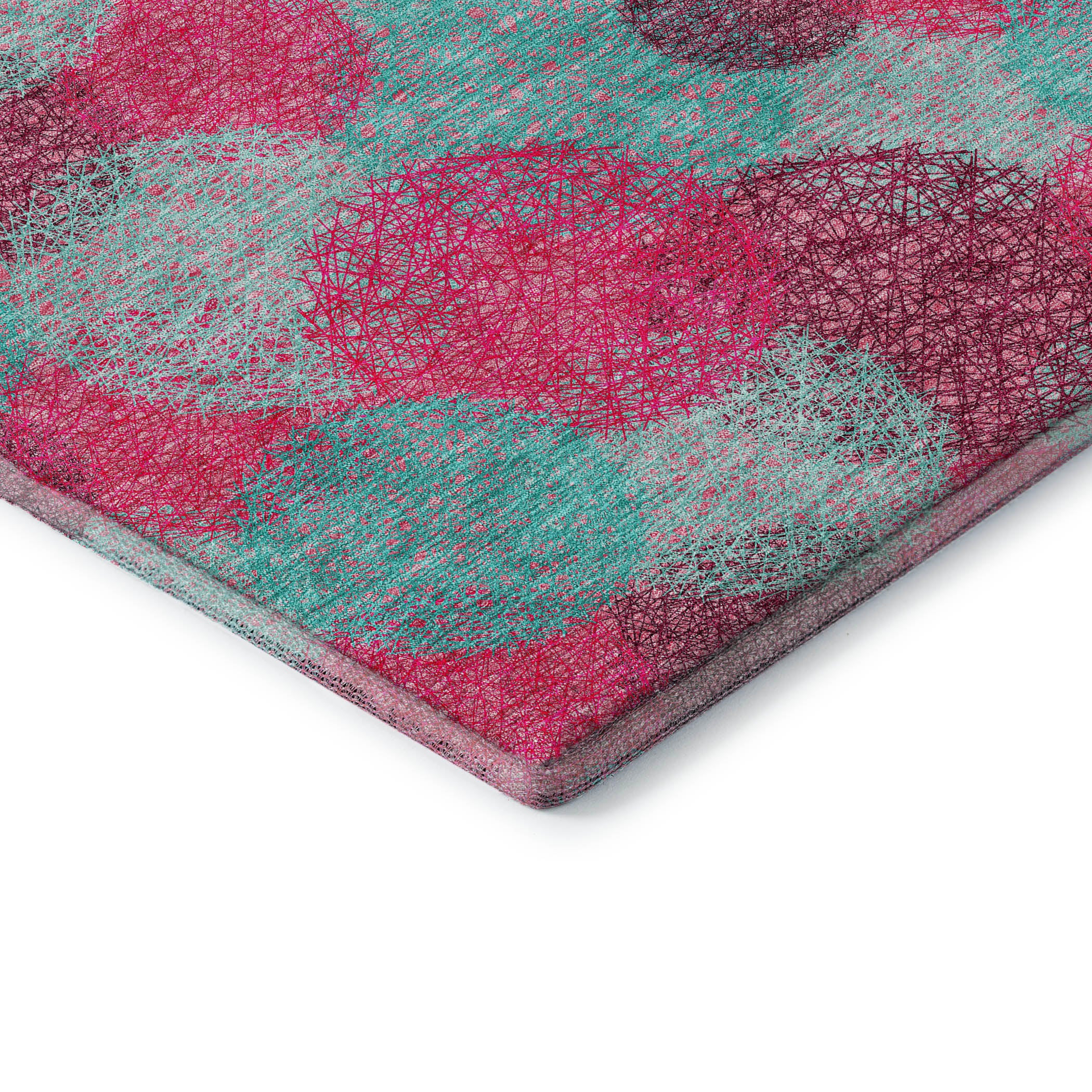 Santorini Machine Washable Transitional Pink Rug 1'8" x 2'6" #shape_Rectangle