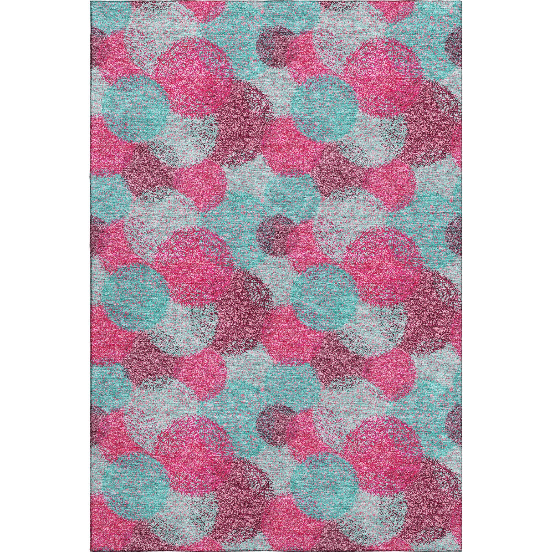 Santorini Machine Washable Transitional Pink Rug 2'6" x 3'10" #shape_Rectangle