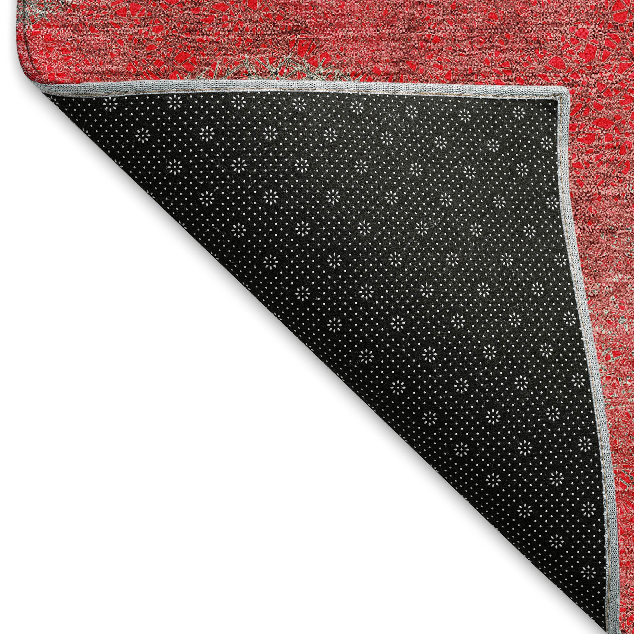 Santorini Machine Washable Transitional Red Rug 1'8" x 2'6" #shape_Rectangle