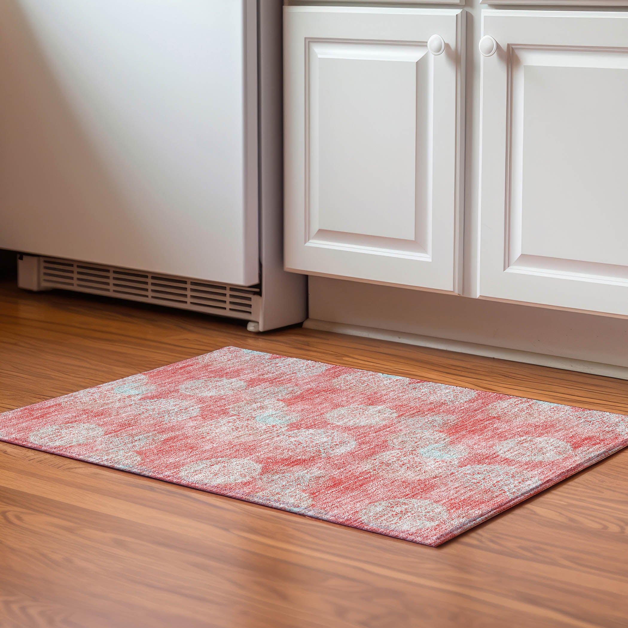 Santorini Machine Washable Transitional Salmon Orange Rug 1'8" x 2'6" #shape_Rectangle