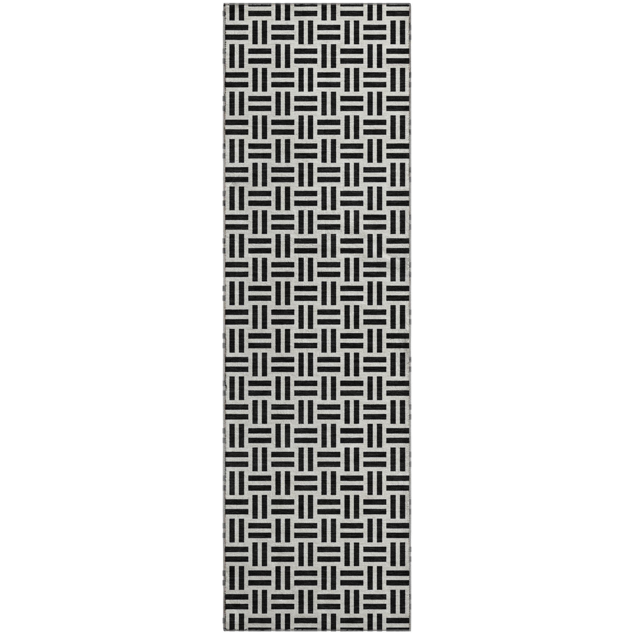 Tbilisi Machine Washable Transitional Black Rug 2'3" x 7'6" #shape_Runner