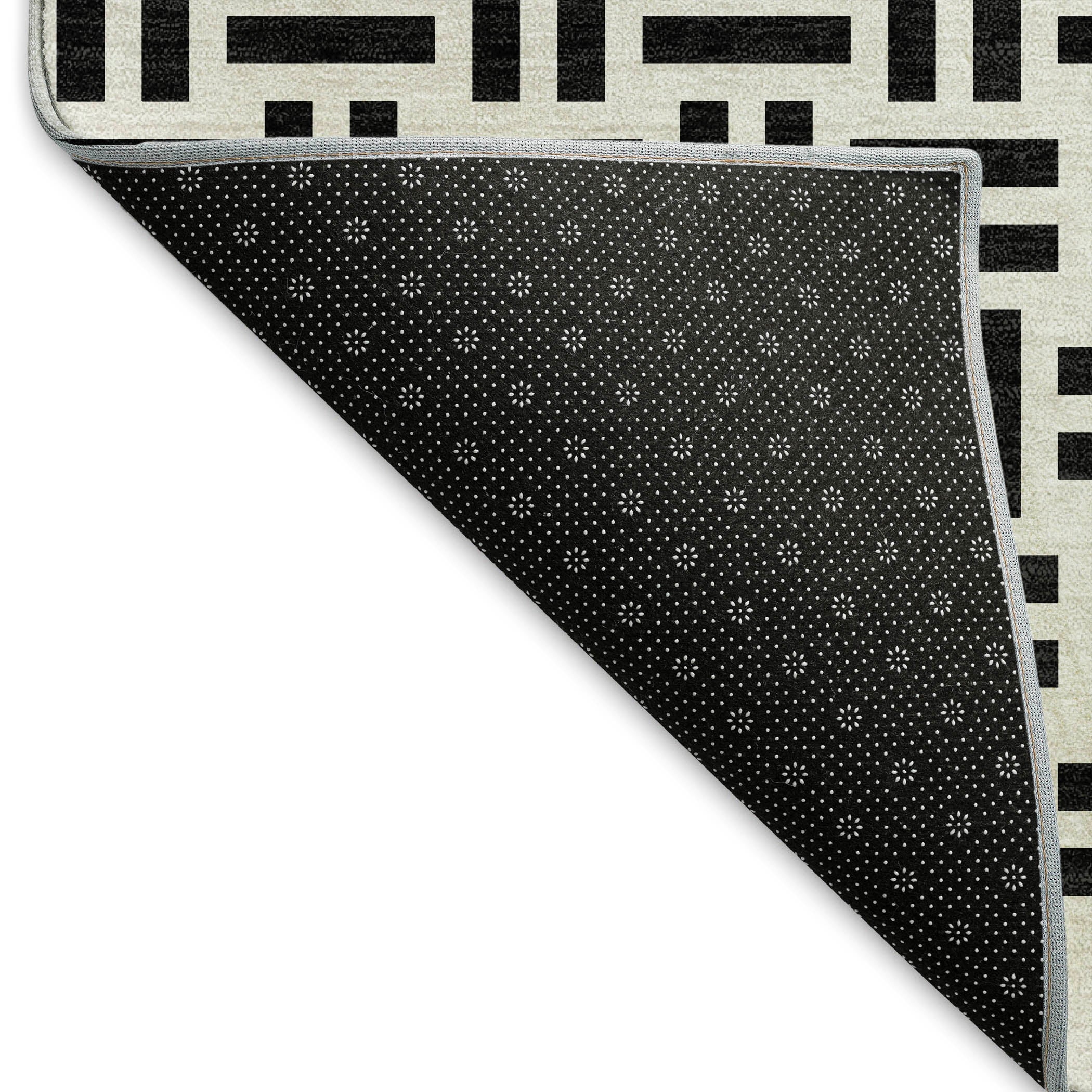 Tbilisi Machine Washable Transitional Black Rug 1'8" x 2'6" #shape_Rectangle
