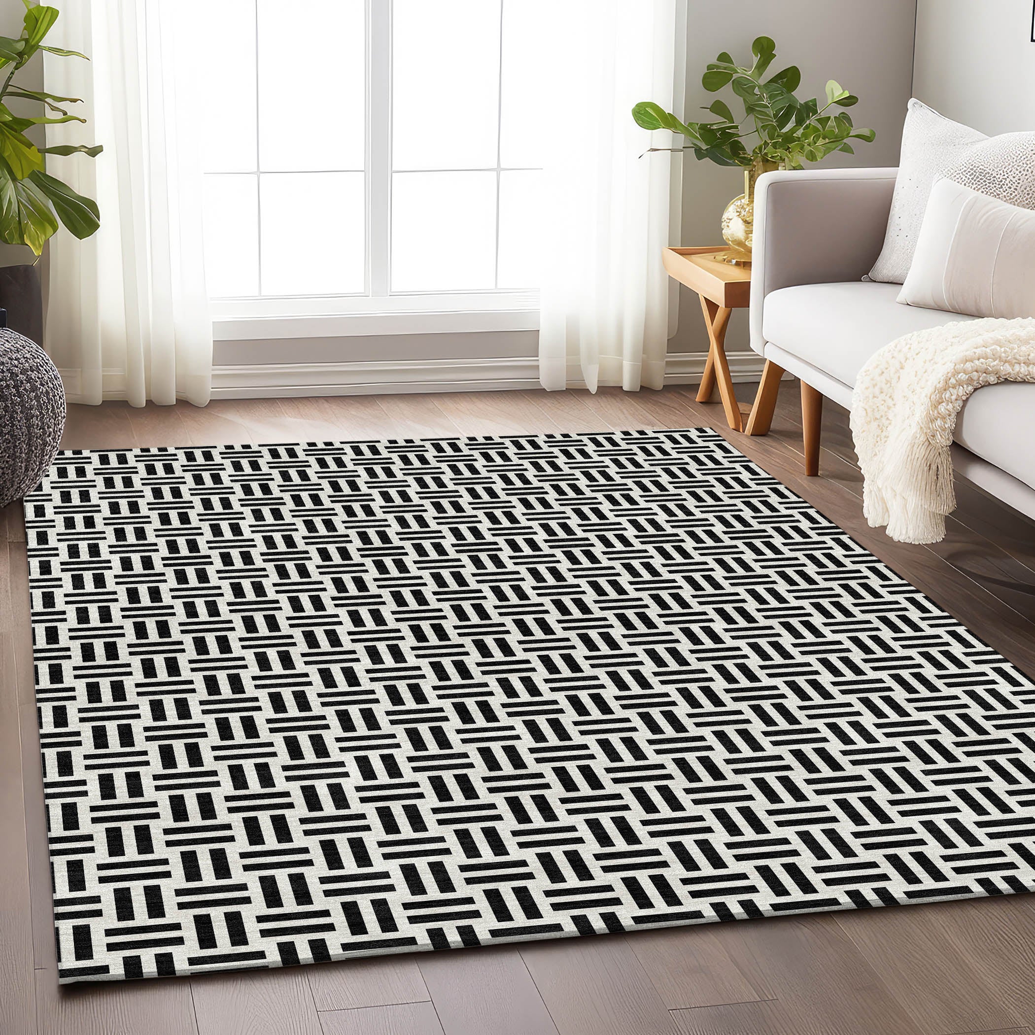 Tbilisi Machine Washable Transitional Black Rug 2'6" x 3'10" #shape_Rectangle
