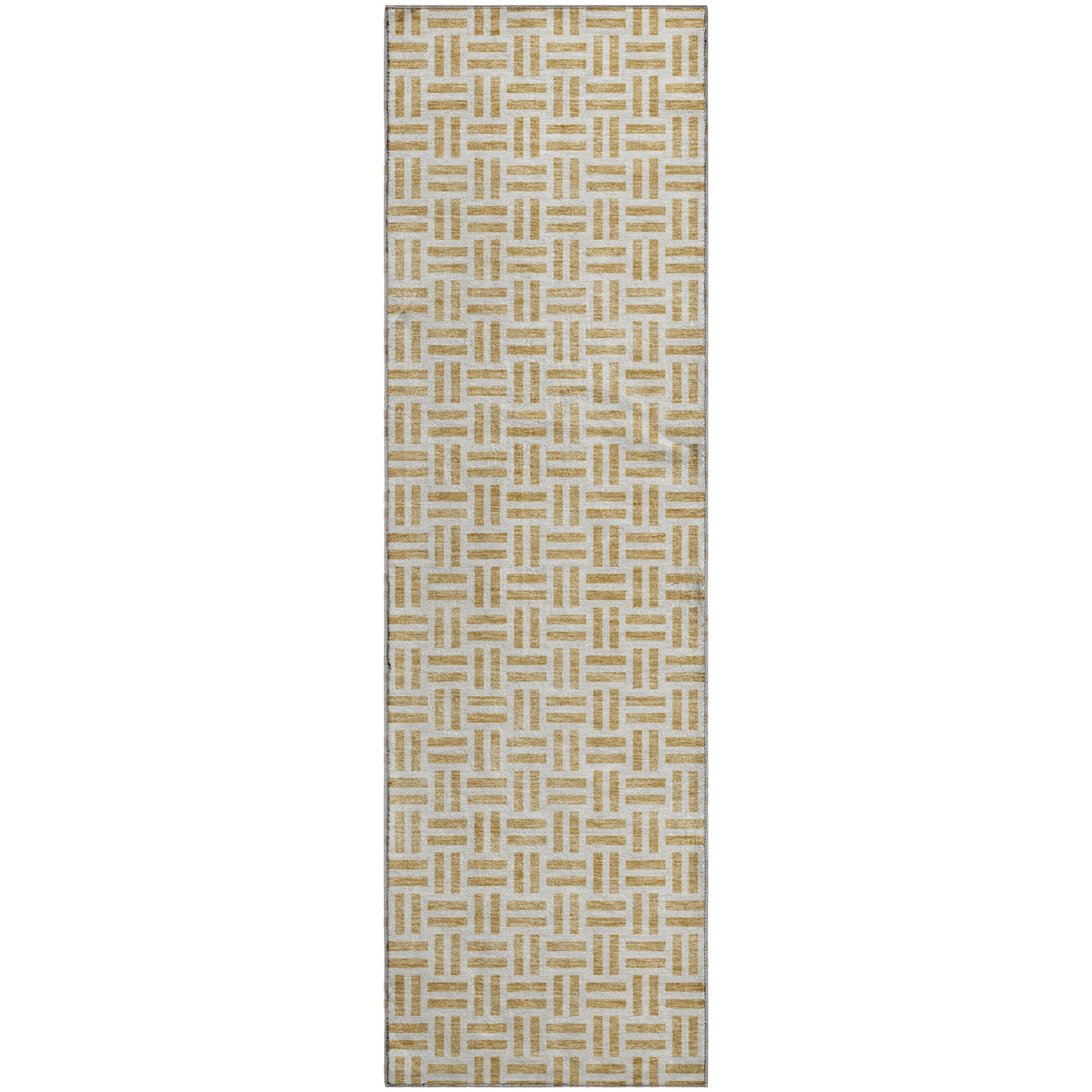 Tbilisi Machine Washable Transitional Gold Rug 2'3" x 7'6" #shape_Runner