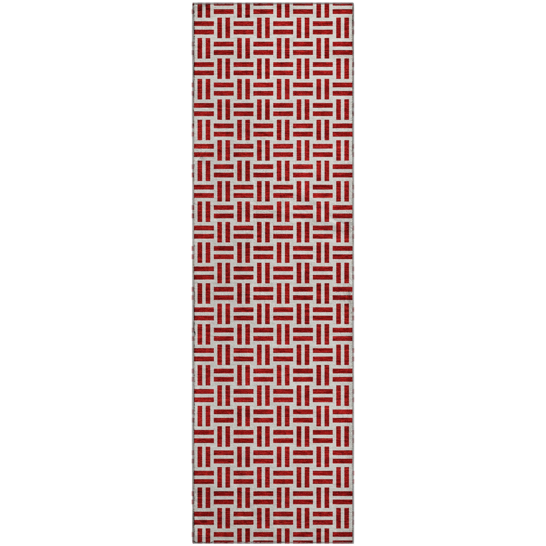 Tbilisi Machine Washable Transitional Red Rug 2'3" x 7'6" #shape_Runner