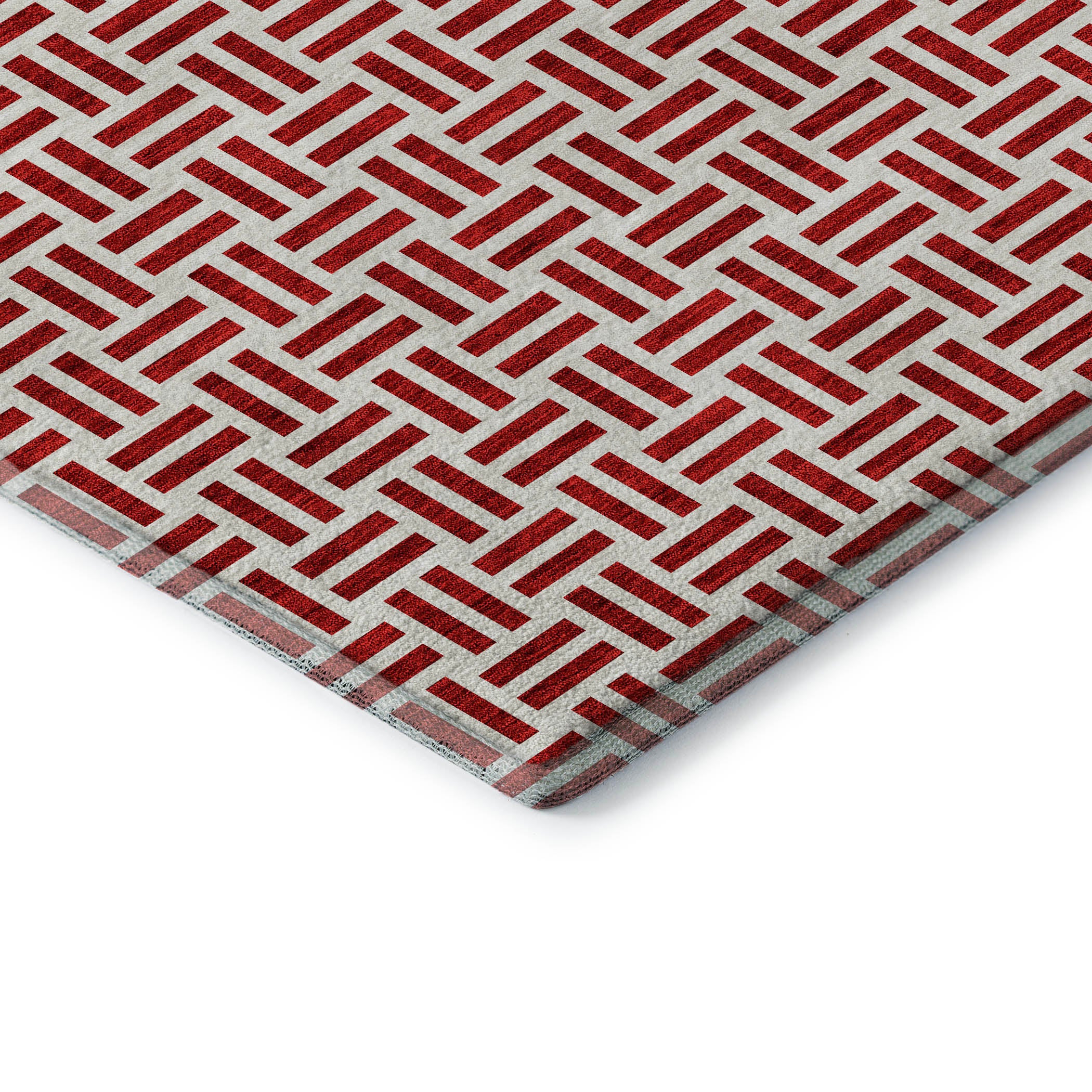 Tbilisi Machine Washable Transitional Red Rug 1'8" x 2'6" #shape_Rectangle
