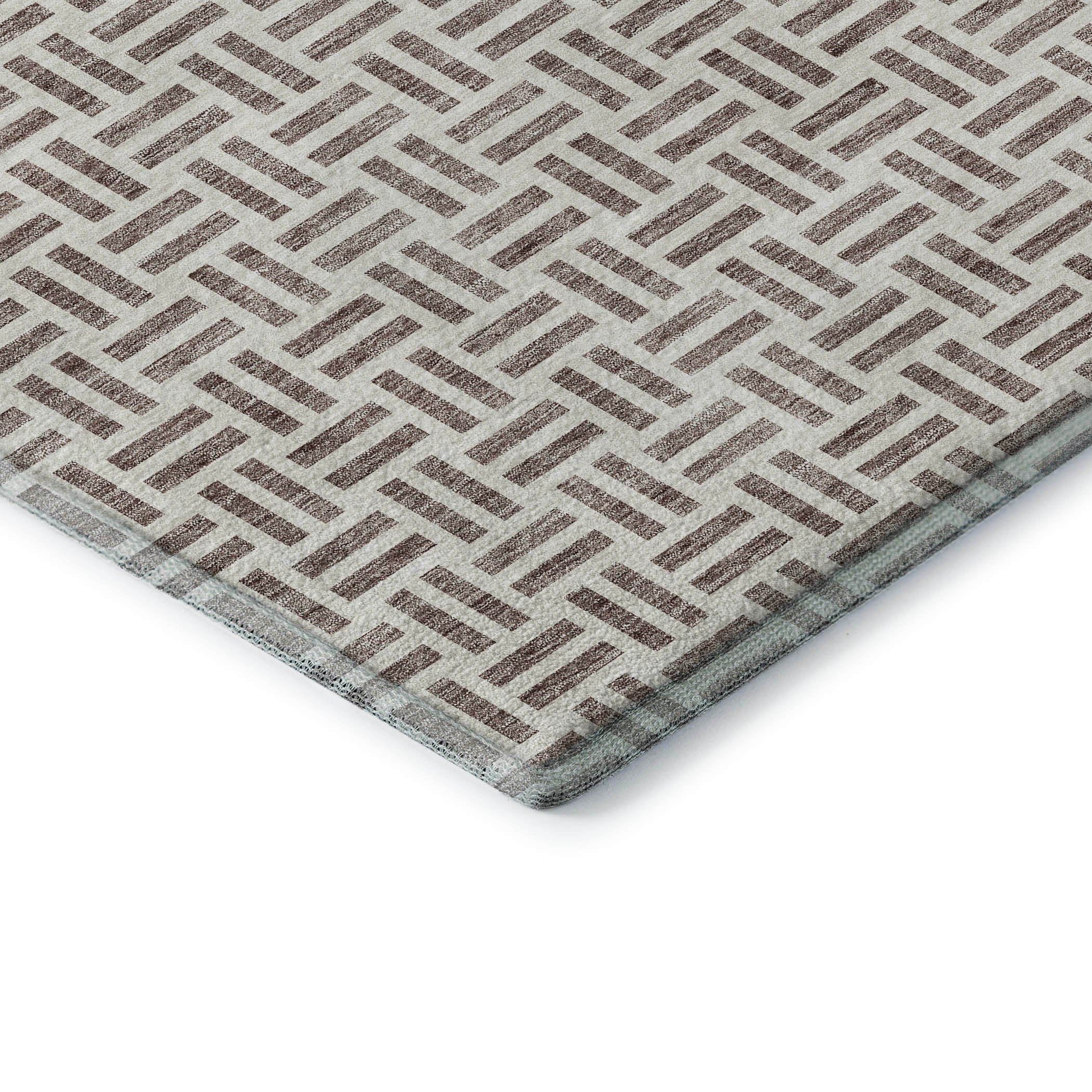 Tbilisi Machine Washable Transitional Taupe Brown Rug 1'8" x 2'6" #shape_Rectangle