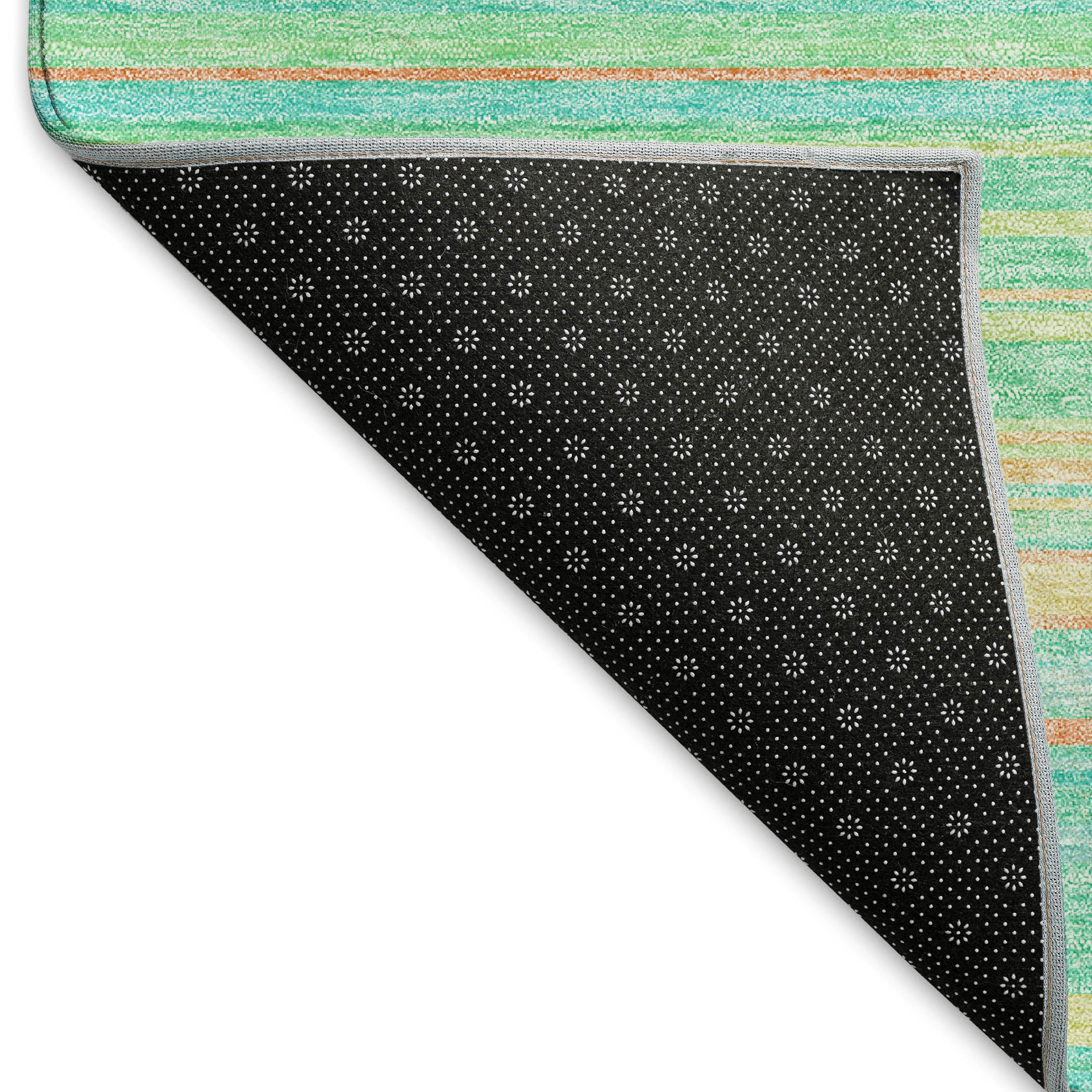 Santorini Machine Washable Transitional Aqua Teal Rug 1'8" x 2'6" #shape_Rectangle