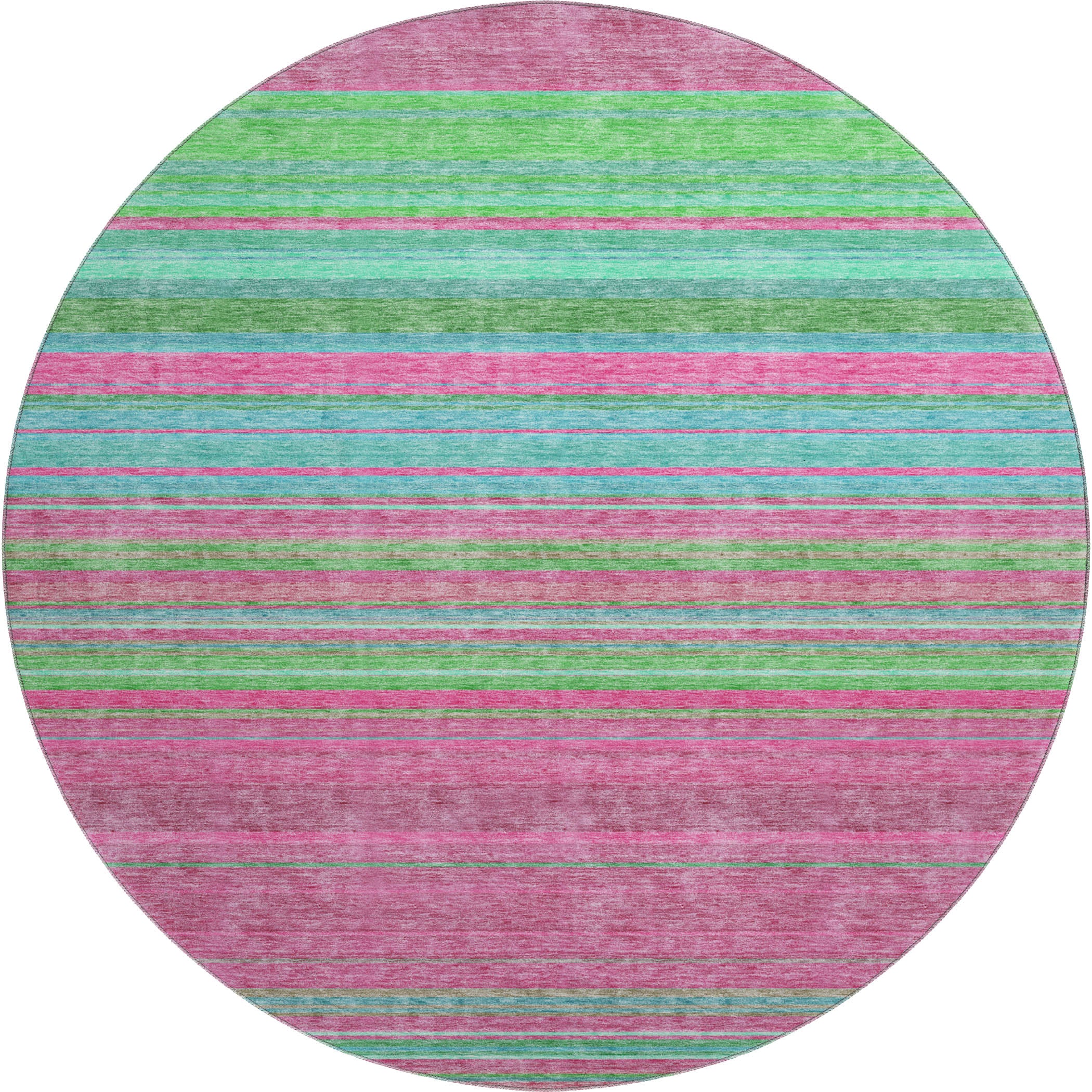 Santorini Machine Washable Transitional Blush Pink Rug 8' x 8' #shape_Round