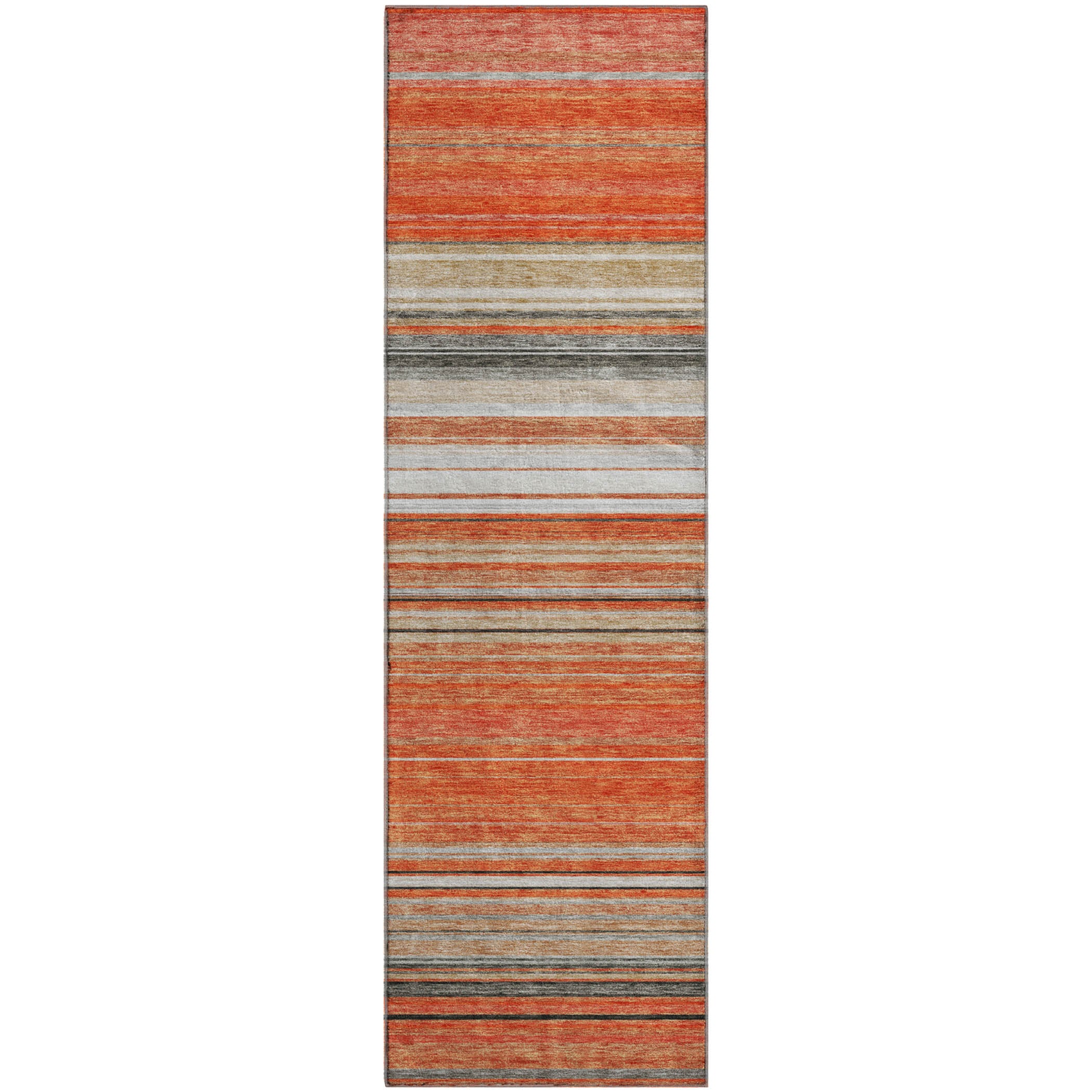 Santorini Machine Washable Transitional Coral Orange Rug 2'3" x 7'6" #shape_Runner
