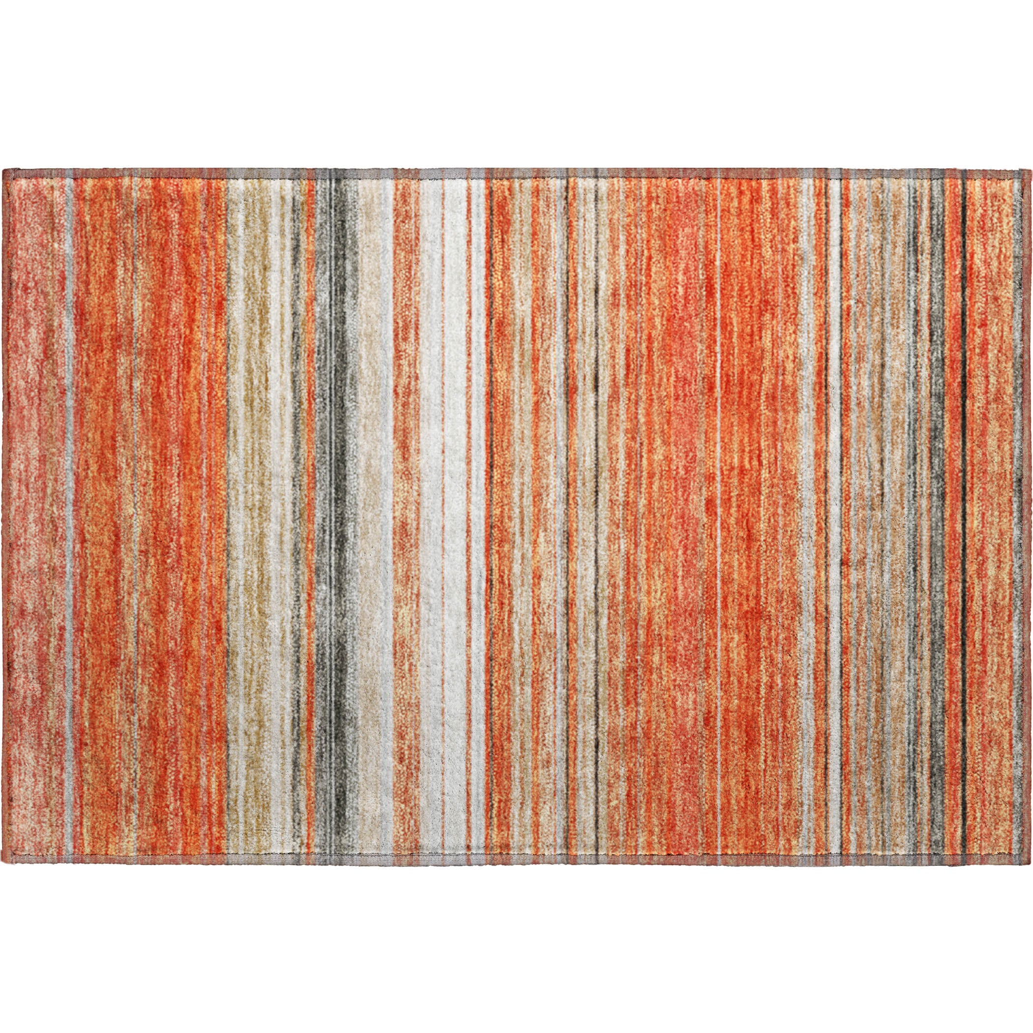 Santorini Machine Washable Transitional Coral Orange Rug 1'8" x 2'6" #shape_Rectangle